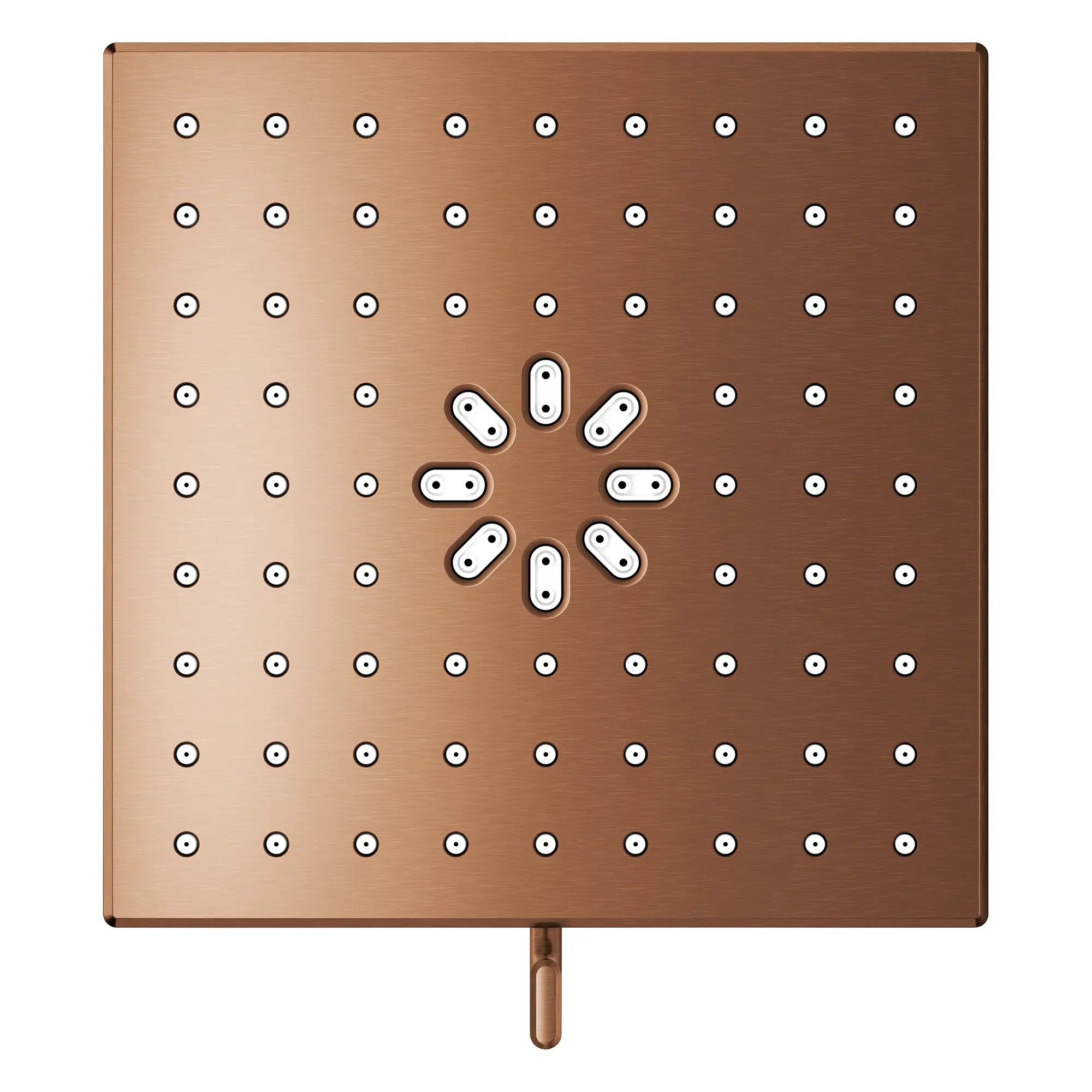 Pomme de douche carrée à jets multiples Rainshower Aqua de 13,97 cm (5½ po) avec AquaBooster 6,6 L/min (1,75 gal/min) // COUCHANT CHAUD BROSSÉ // 283685_Aquabooster_SiloOther_111672DL00_111673DL00_004_01_0001_April2026_0_CDNwebp.webp
