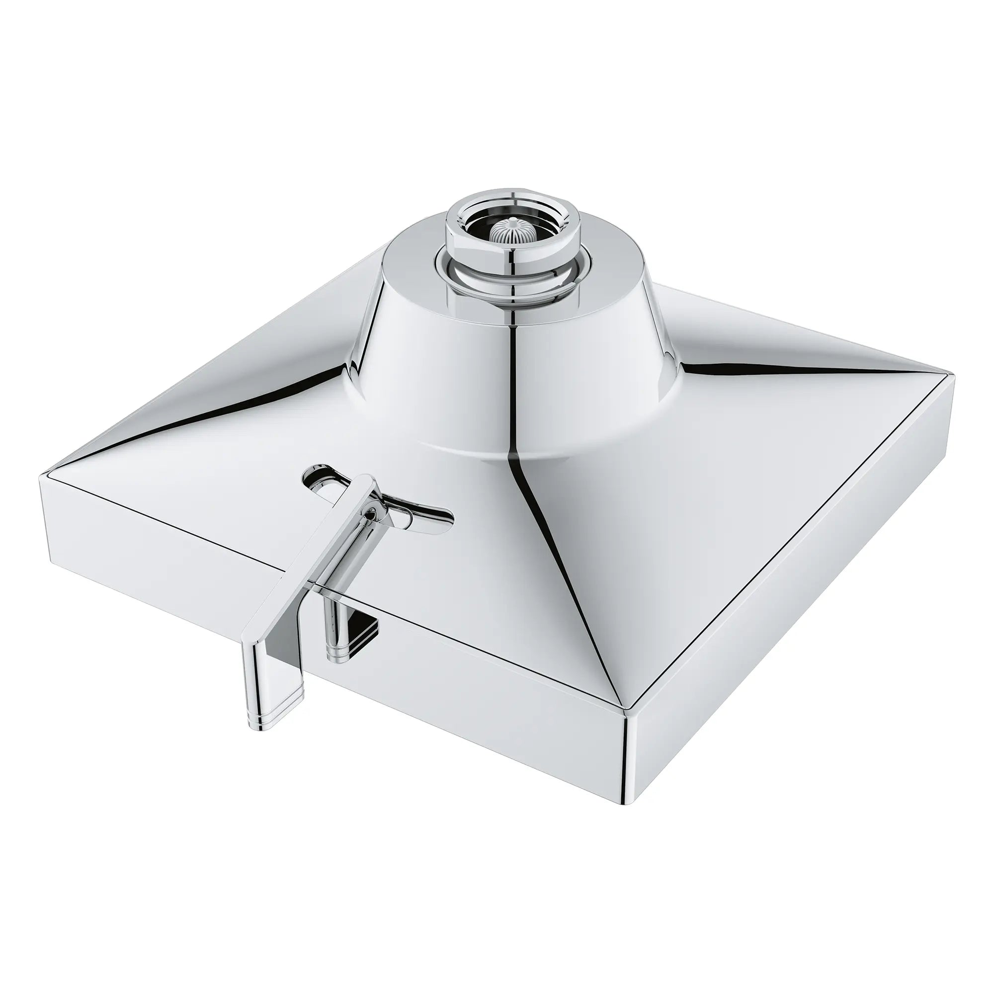 Pomme de douche carrée à jets multiples Rainshower Aqua de 13,97 cm (5½ po) avec AquaBooster 6,6 L/min (1,75 gal/min) // CHROME STARLIGHT GROHE // 283750_Aquabooster_SiloOther_1116720000_1116730000_0001_April2026_0_CDNwebp.webp