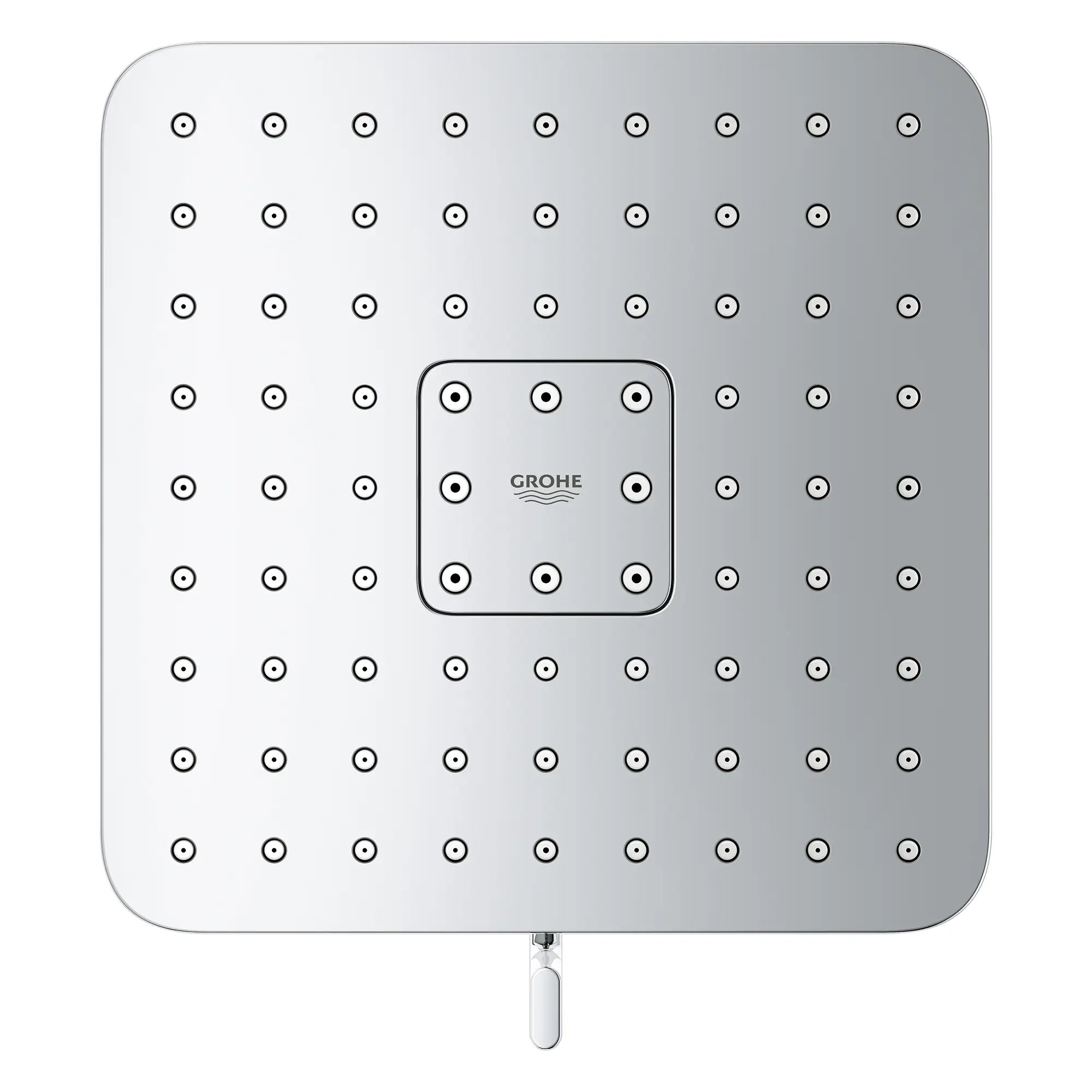 Pomme de douche carrée Euphoria 140 à jets multiples avec Aquabooster, 6,6 L/min (1,75 gal/min) // CHROME STARLIGHT GROHE // 283763_Aquabooster_SiloOther_1117210000_0001_April2026_0_CDNwebp.webp