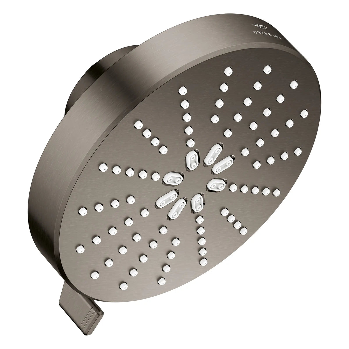 Pomme de douche à jets multiples Rainshower Aqua 140 de 13,97 cm (5½ po) avec AquaBooster 6,6 L/min (1,75 gal/min) // GRAPHITE DUR BROSSÉ // 283785_Aquabooster_SiloRight_111611AL00_111659AL00_0001_April2026_0_CDNwebp.webp