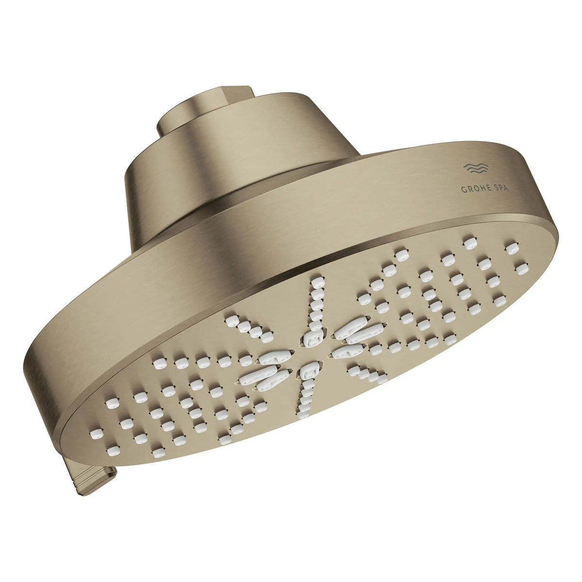 Pomme de douche à jets multiples Rainshower Aqua 140 de 13,97 cm (5½ po) avec AquaBooster 6,6 L/min (1,75 gal/min) // NICKEL BROSSÉ INFINITYFINISH // 283792_Aquabooster_SiloRight_111611EN00_111659EN00_010_01_0001_April2026_0_CDNwebp.webp