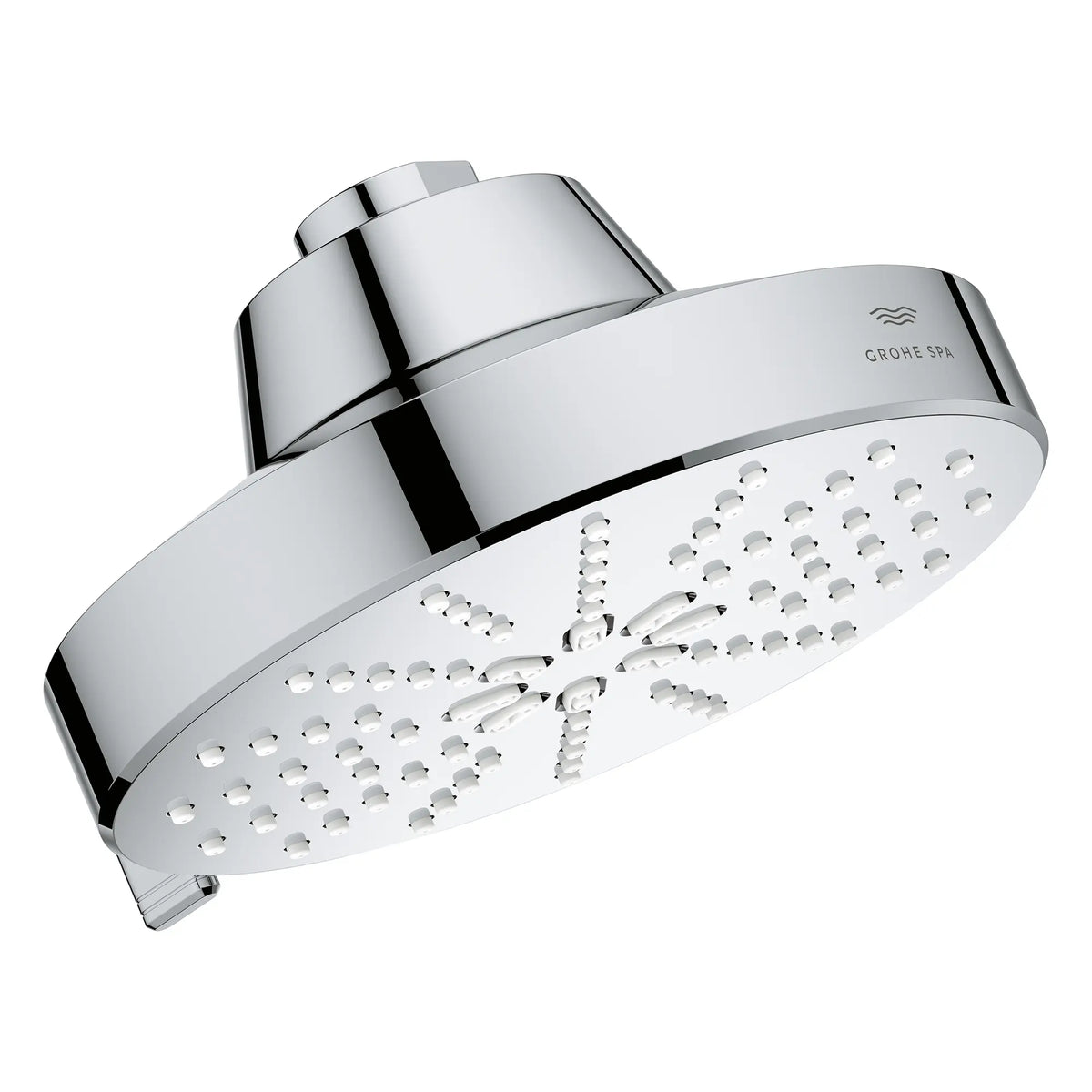 Pomme de douche à jets multiples Rainshower Aqua 140 de 13,97 cm (5½ po) avec AquaBooster 6,6 L/min (1,75 gal/min) // CHROME STARLIGHT GROHE // 283842_Aquabooster_SiloRight_1116110000_1116590000_0001_April2026_0_CDNwebp.webp