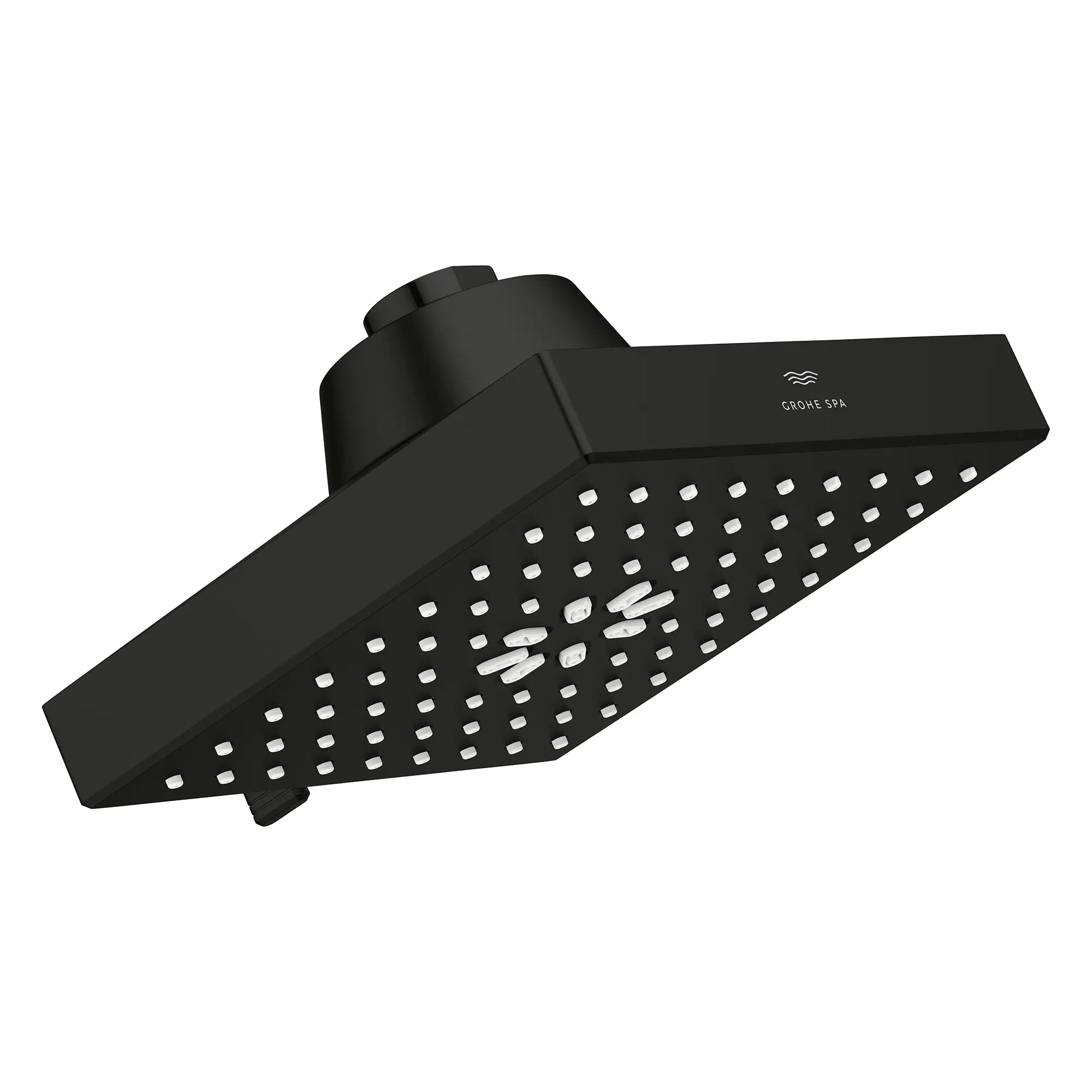 Pomme de douche carrée à jets multiples Rainshower Aqua de 13,97 cm (5½ po) avec AquaBooster 6,6 L/min (1,75 gal/min) // NOIR MAT // 283847_Aquabooster_SiloRight_1116722430_1116732430_0002_April2026_0_CDNwebp.webp