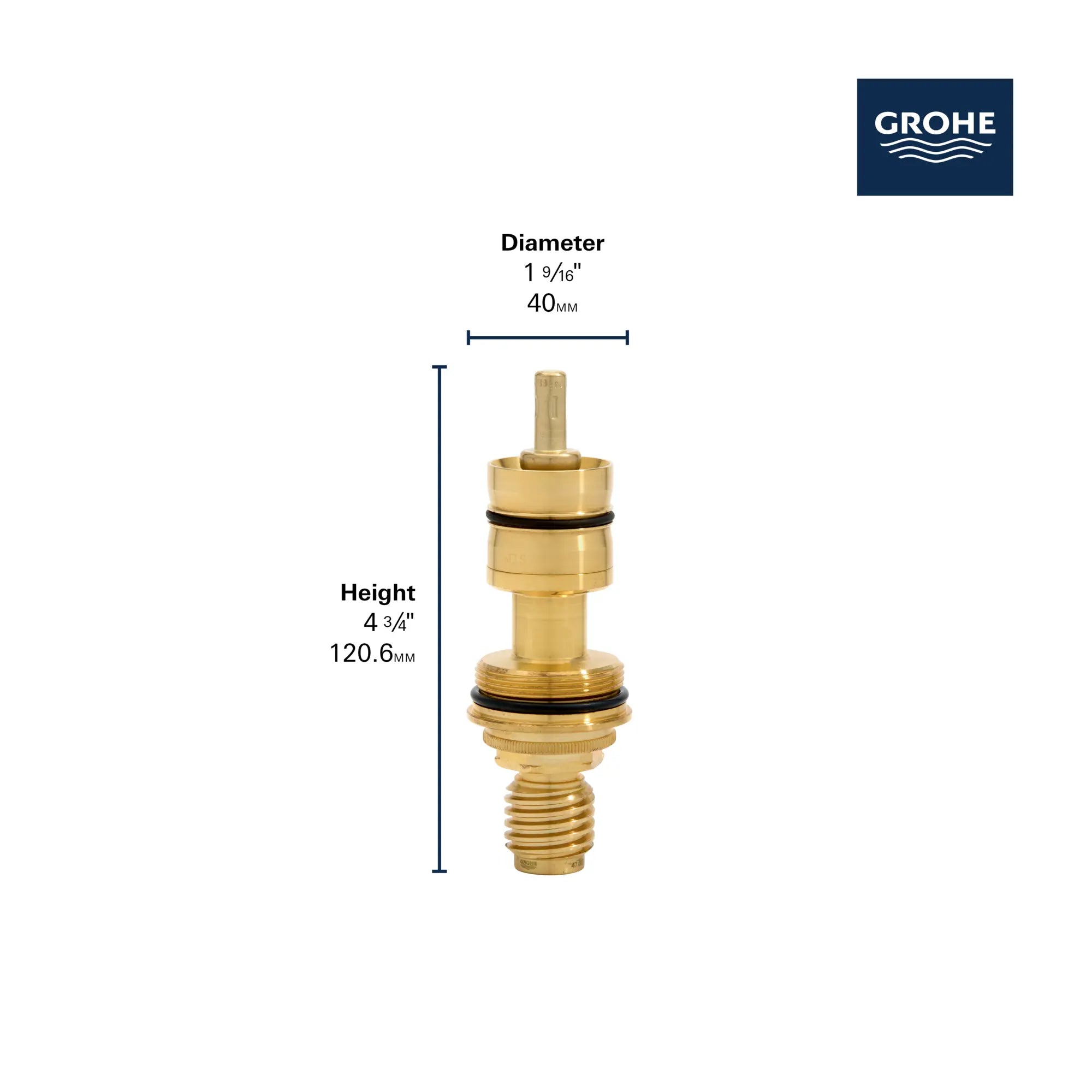Pour robinets Grohtemp / Grohtherm (34 902), (34 908), (34 124) // CHROME STARLIGHT GROHE // 284048_ReplacePart_Infographic_47582000_0001_JAN2026_0_CDNwebp.webp