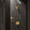 [111714GN00] Euphoria 140 with AquaBooster Round Single Spray Shower Head 1.75 GPM (6.6L/min) - Brushed Cool Sunrise