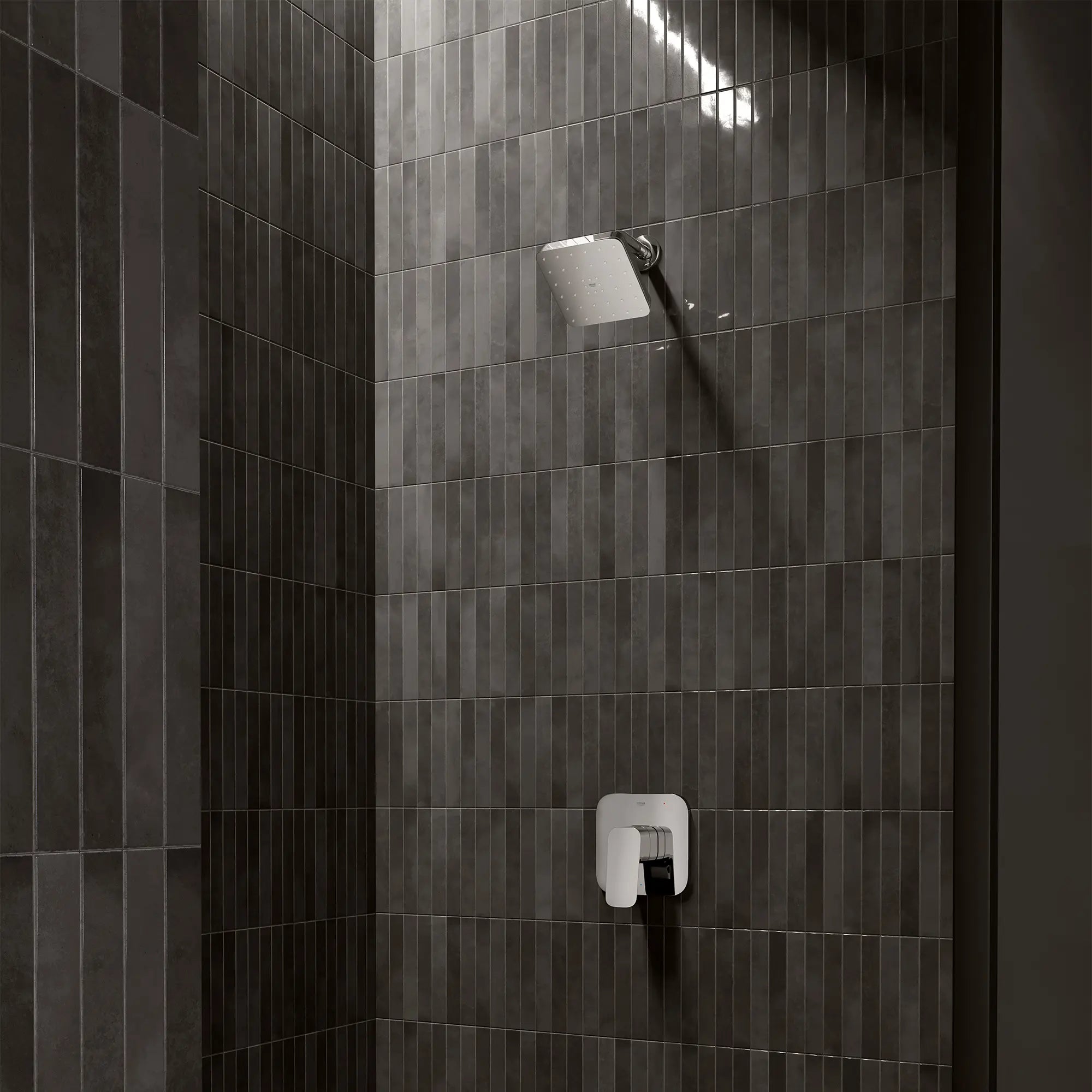 Pomme de douche ronde Euphoria 140 à jets multiples avec Aquabooster, 6,6 L/min (1,75 gal/min) // CHROME STARLIGHT GROHE // 287513_Aqua_Booster_EnvironmentCloseUp_1117180000_1019280000_0001_MARCH2026_0_CDNwebp.webp