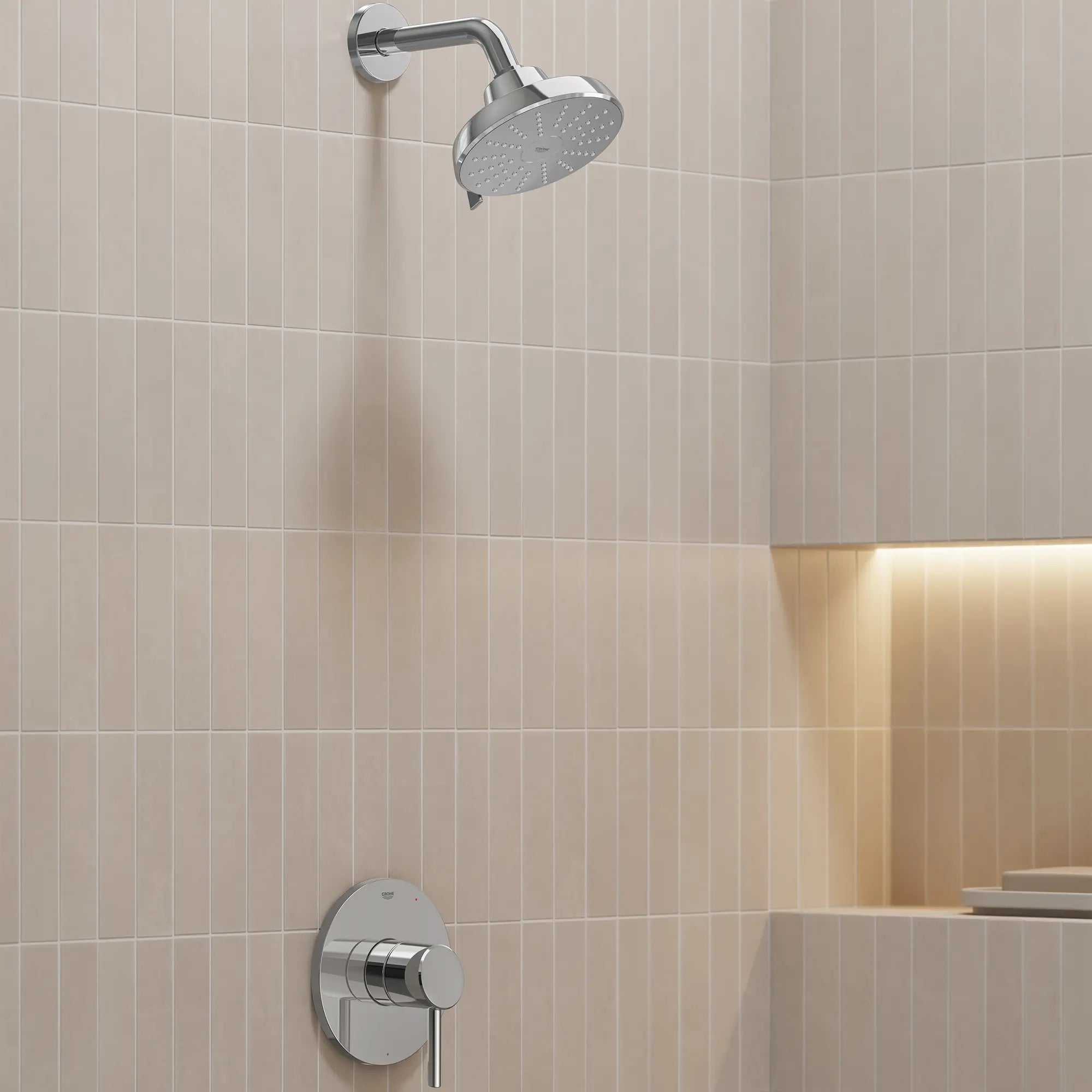 Pomme de douche ronde Tempesta 140 à jets multiples avec Aquabooster, 6,6 L/min (1,75 gal/min) // CHROME STARLIGHT GROHE // 287521_Aqua_Booster_EnvironmentCloseUp_1117460000_144680000_0001_MARCH2026_0_CDNwebp.webp