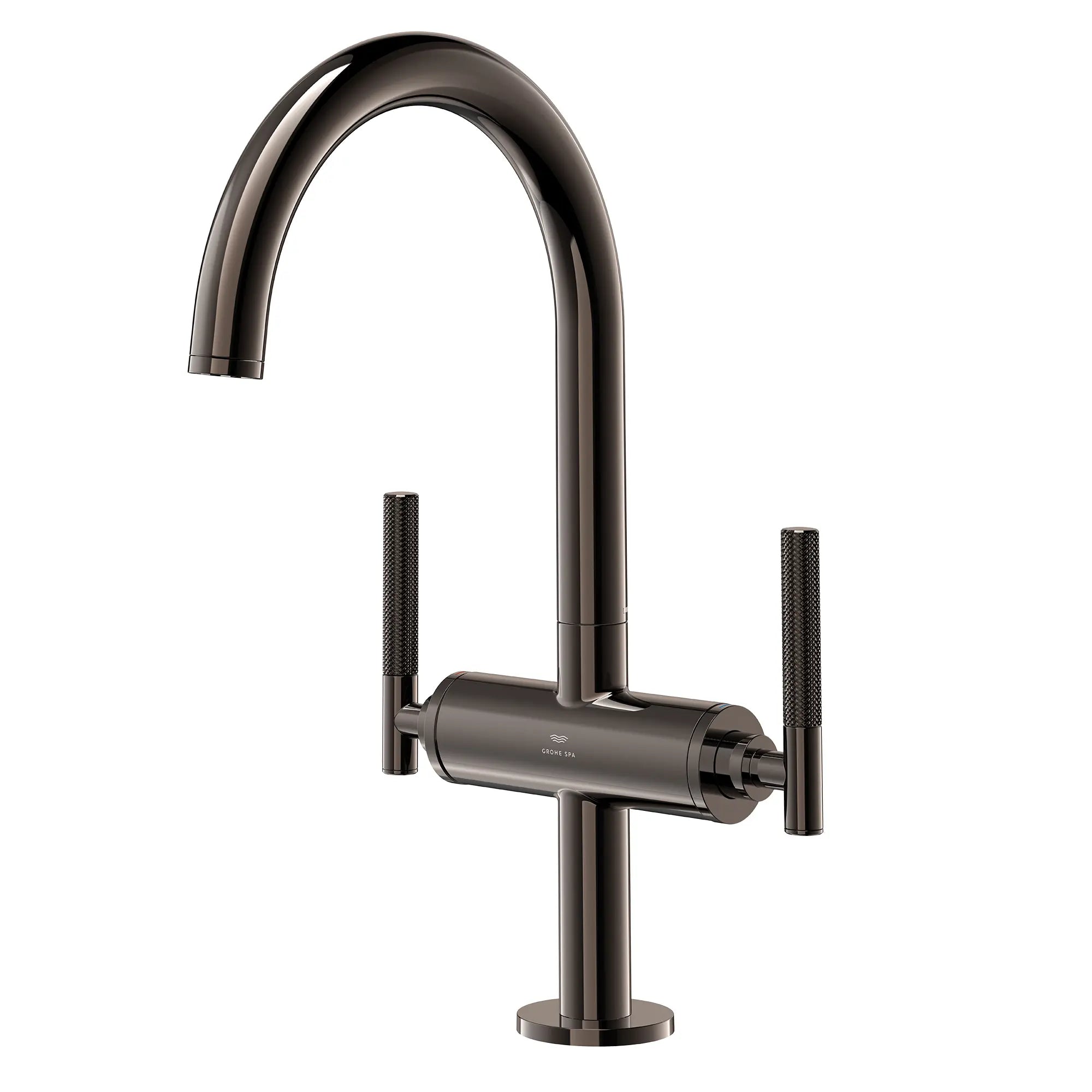 Grand robinet monotrou à deux poignées pour salle de bain 4,5 L/min (1,2 gpm) // HARD GRAPHITE // 287615_Atrio_PC_SiloLeft_21146A000_48646A000_0001_JANUARY2026-1_0_CDNwebp.webp