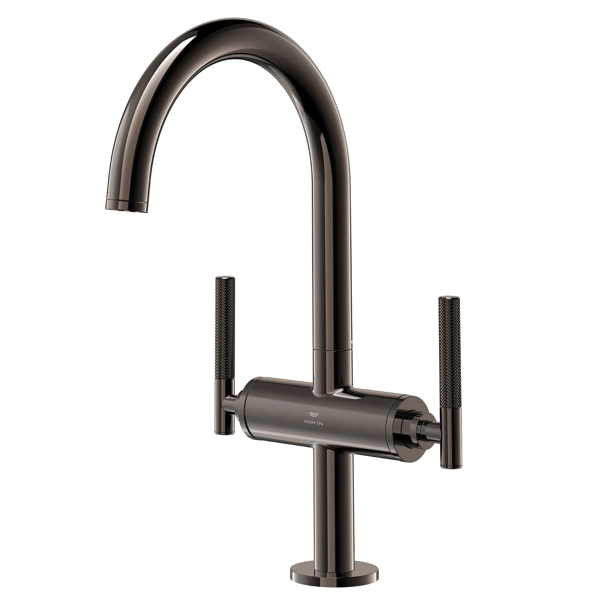 Grand robinet monotrou à deux poignées pour salle de bain 4,5 L/min (1,2 gpm) // HARD GRAPHITE // 287617_Atrio_PC_SiloLeft_21146A000_48646A000_0001_JANUARY2026_0_CDNwebp.webp