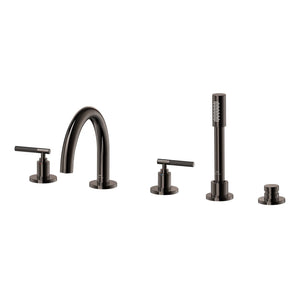 [25274A00] Atrio 5-Hole 2-Handle Deck Mount Roman Tub Faucet without Handles with 1.75 GPM Hand Shower - Brushed Hard Graphite