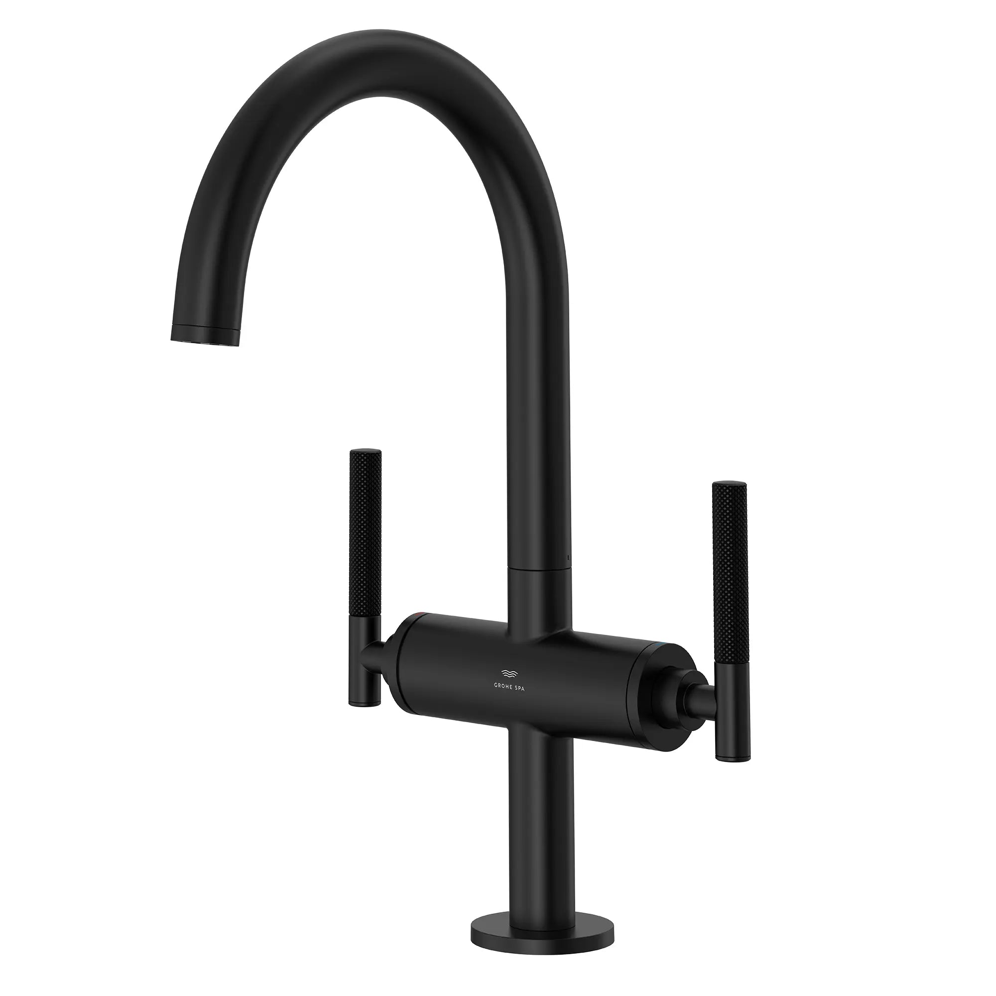 Grand robinet monotrou à deux poignées pour salle de bain 4,5 L/min (1,2 gpm) // MATTE BLACK // 287631_Atrio_PC_SiloLeft_211462430_486462430_0001_JANUARY2026-1_0_CDNwebp.webp