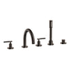 [25274A00] Atrio 5-Hole 2-Handle Deck Mount Roman Tub Faucet without Handles with 1.75 GPM Hand Shower - Brushed Hard Graphite