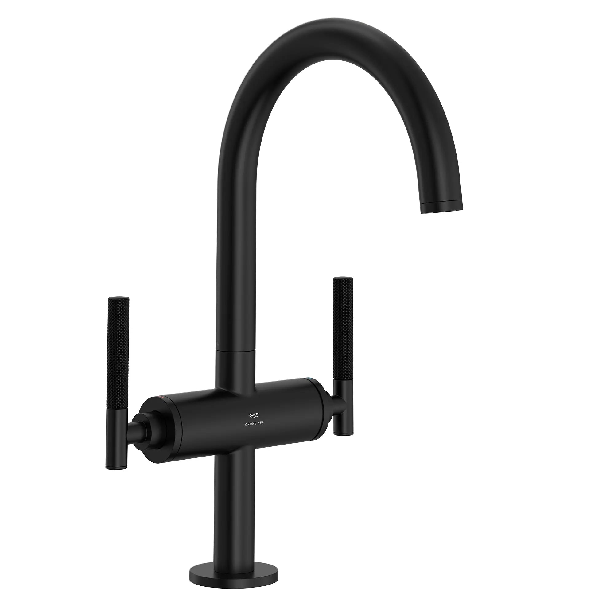 Grand robinet monotrou à deux poignées pour salle de bain 4,5 L/min (1,2 gpm) // MATTE BLACK // 287665_Atrio_PC_SiloRight_211462430_0001_JANUARY2026_0_CDNwebp.webp