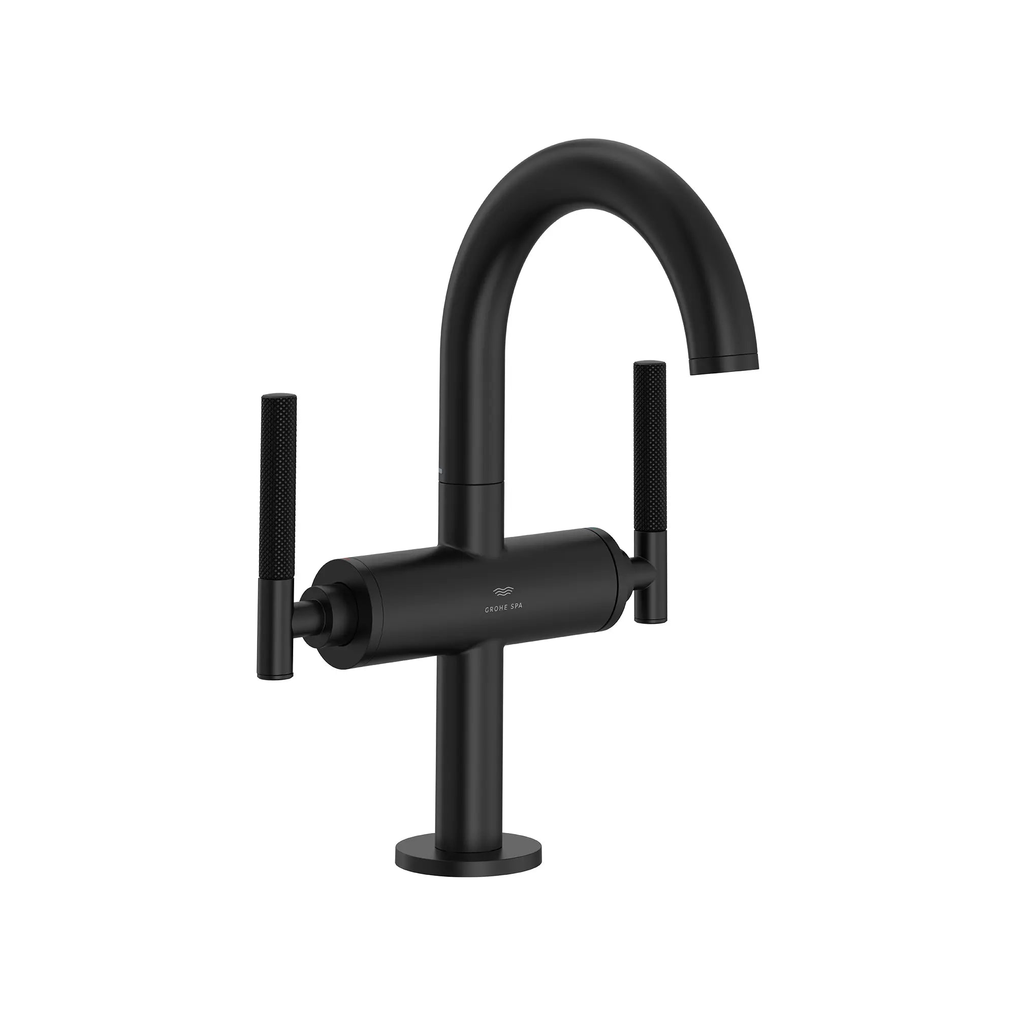 Robinet moyen monotrou à deux poignée pour salle de bain, 4,5 L/min (1,2 gpm) // MATTE BLACK // 287668_Atrio_PC_SiloRight_211482430_486462430_0001_JANUARY2026-1_0_CDNwebp.webp