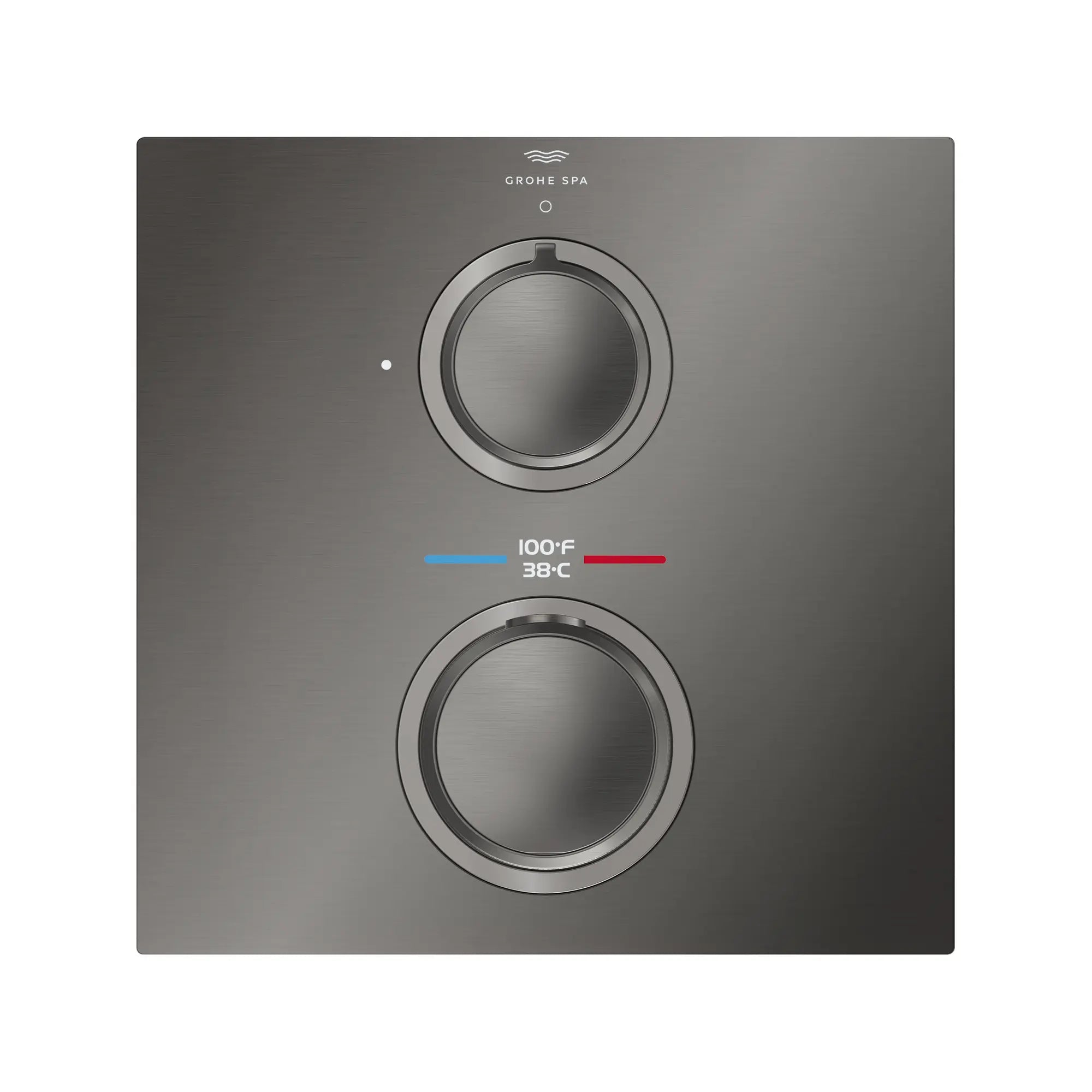 Garniture de robinet thermostatique à 2 poignées à fonction simple // BRUSHED HARD GRAPHITE // 287710_Allure_SiloFront_29177AL00_0001_MAY2026_0_CDNwebp.webp