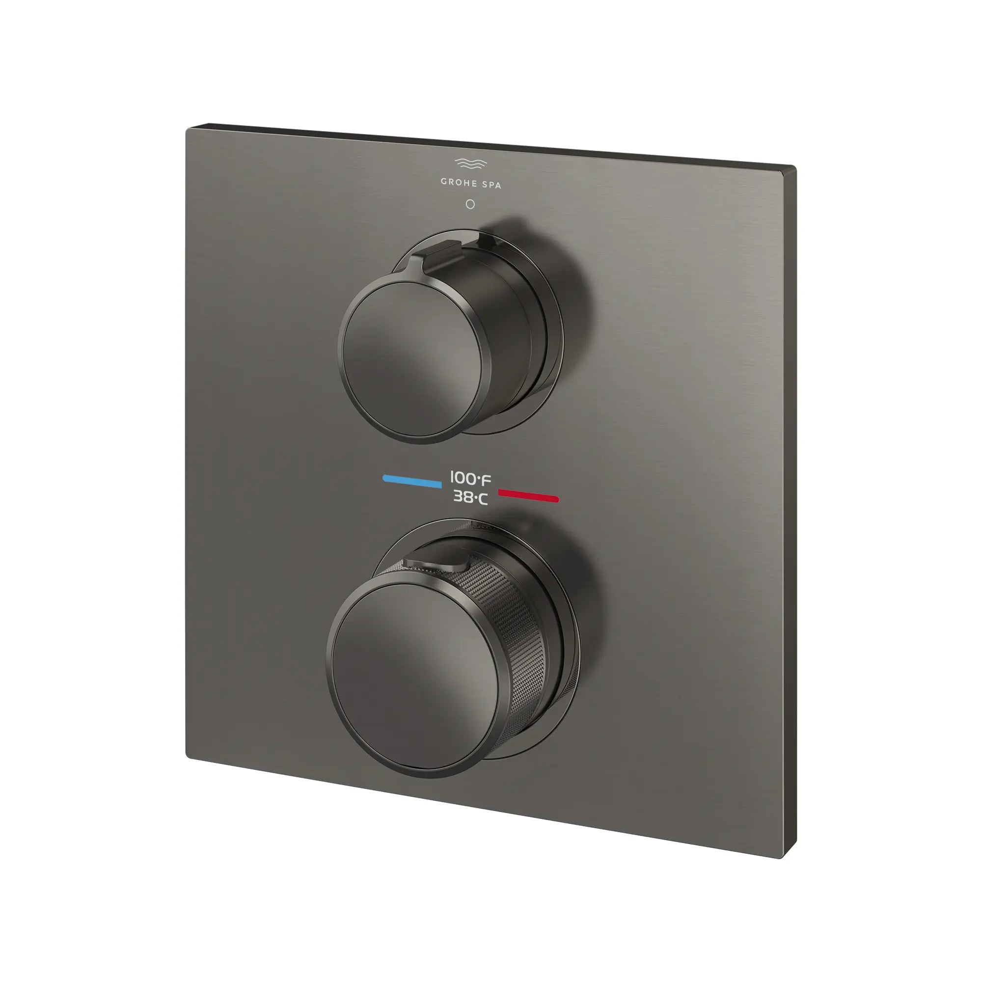 Garniture de robinet thermostatique à 2 poignées à fonction simple // BRUSHED HARD GRAPHITE // 287716_Allure_SiloLeft_29177AL00_0001_MAY2026_0_CDNwebp.webp