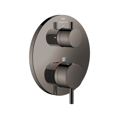 Garniture de robinet thermostatique à fonction double, 2 poignées - Hard Graphite