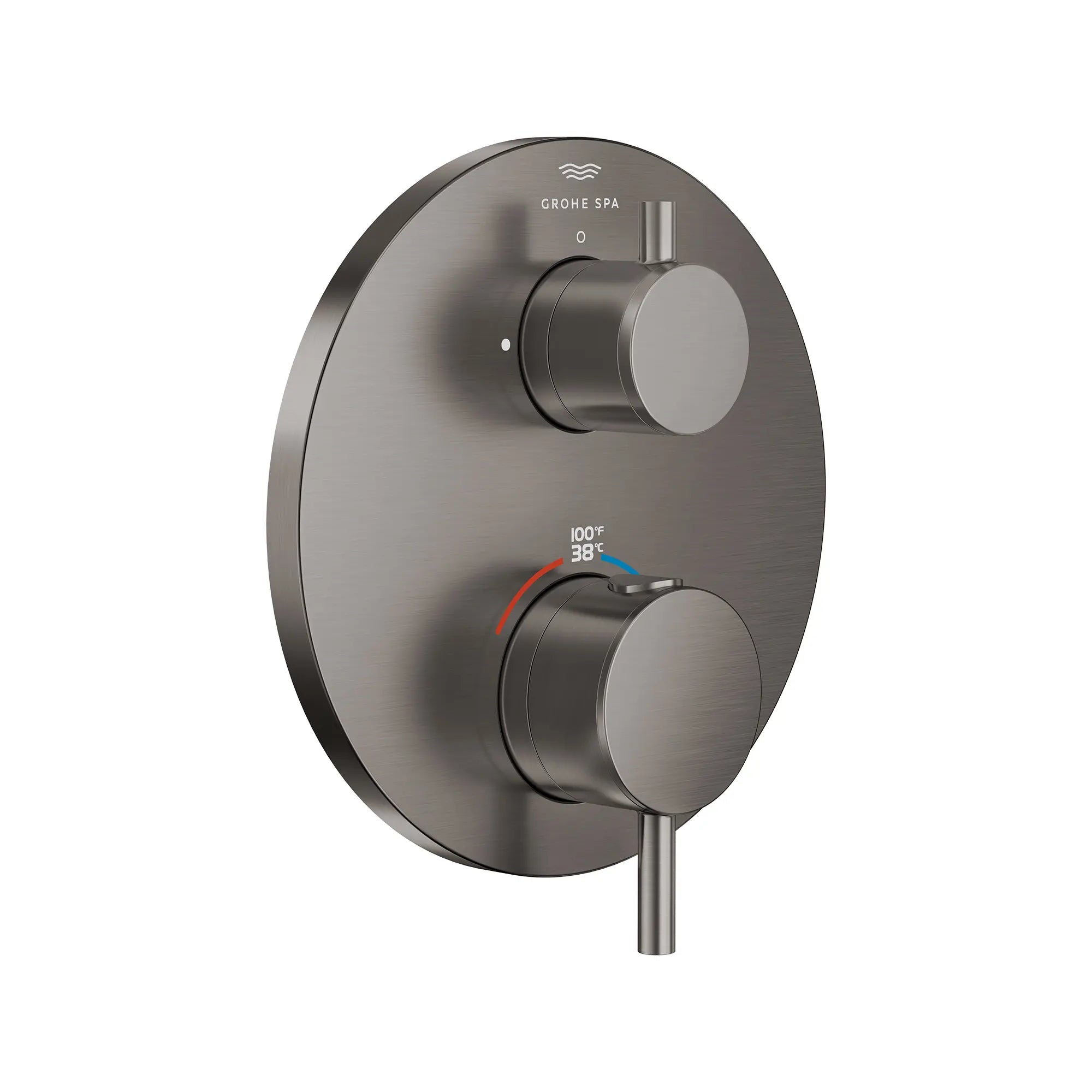 Garniture de robinet thermostatique à fonction simple, 2 poignées // BRUSHED HARD GRAPHITE // 287965_Atrio_SiloRight_24360AL00_0001_MARCH2026_0_CDNwebp.webp