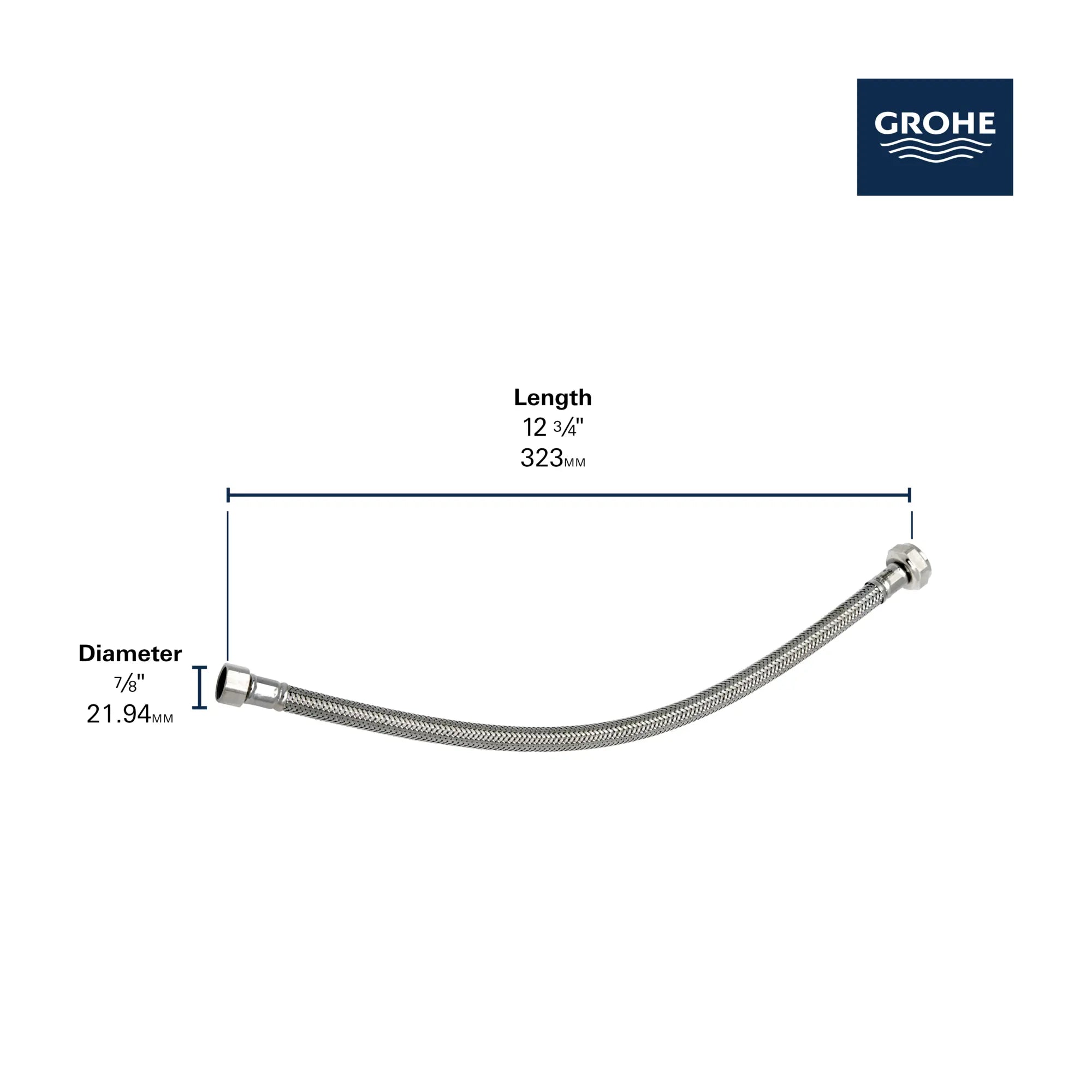 Flexible pour robinets à grand écartement // CHROME STARLIGHT GROHE // 288795_ReplacePart_Infographic_45442000_0001_JULY2026_0_CDNwebp.webp