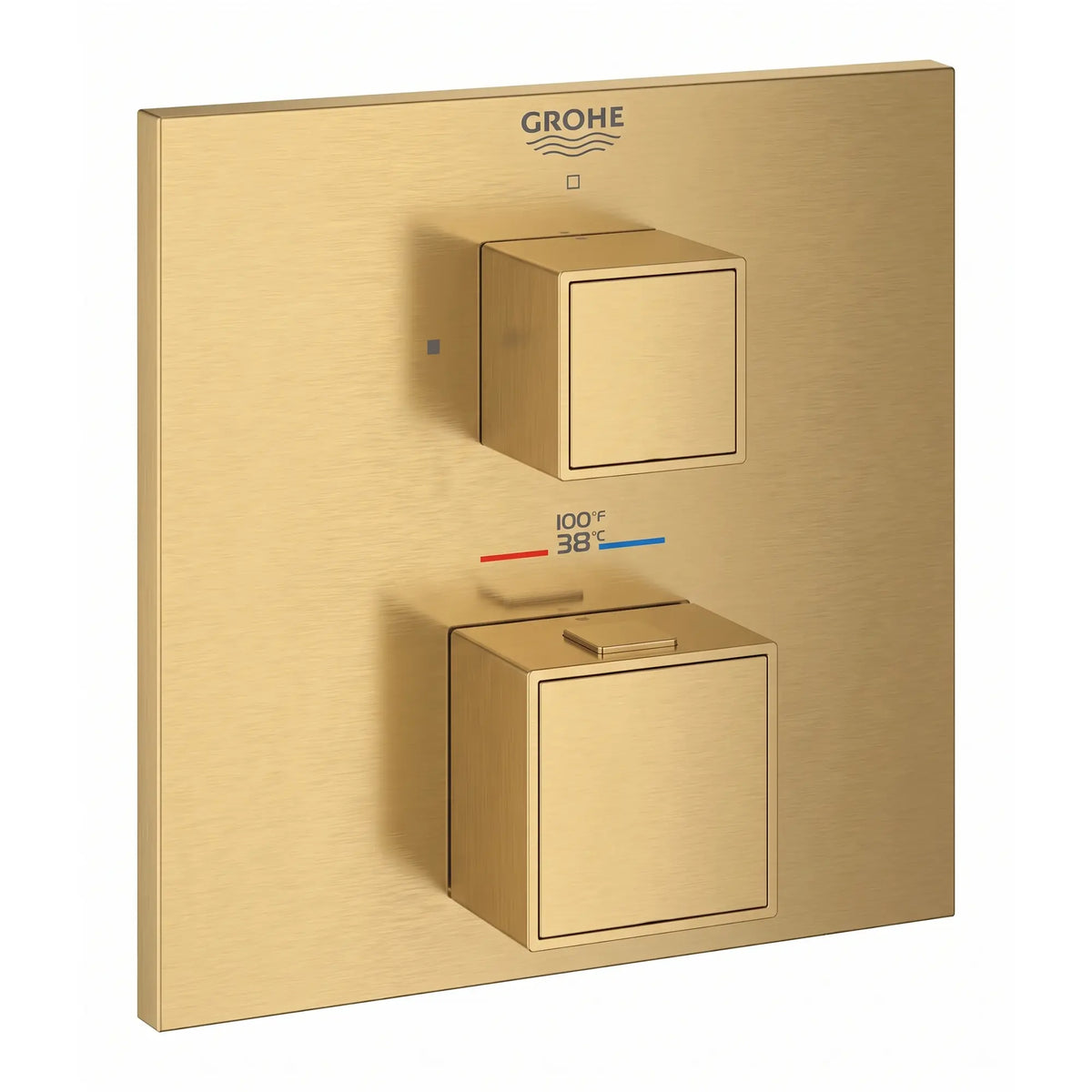 Garniture de valve thermostatique à fonction simple, 2 poignées // AUBE FRAÎCHE BROSSÉ // 289637_Grohtherm_SiloRight_24157GN0_0001_Aug2026_0_CDNwebp.webp