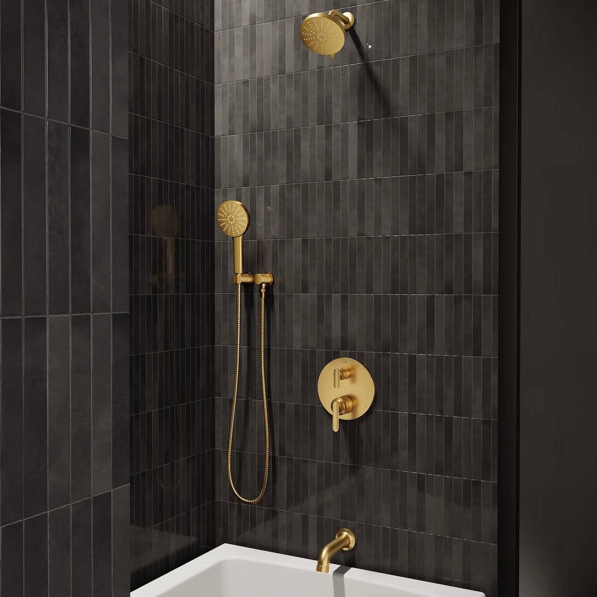 Bec de baignoire Listra // AUBE FRAÎCHE BROSSÉ // 289782_Aqua_Booster_EnvironmentCloseUp_111716GN00_106235GN00_106217GN00_0001_JANUARY2026_1_CDNwebp.webp