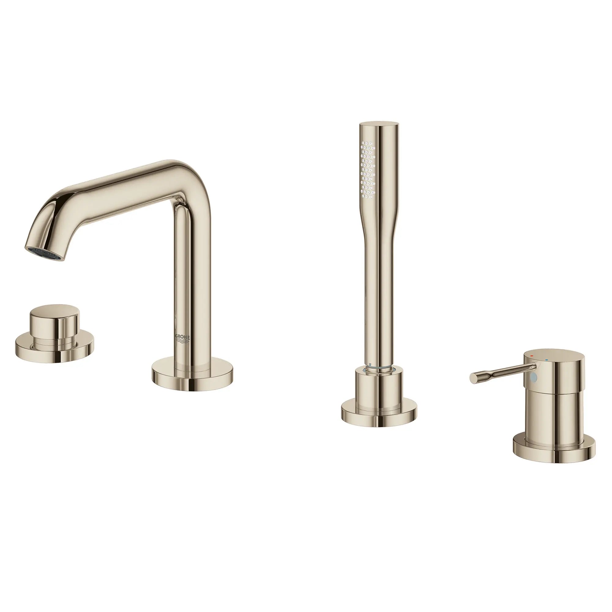Robinet de baignoire Roman sur tablier à 4 trous, à levier unique et à douchette de 6,6 l/min (1,75 gpm) // NICKEL POLI  INFINITYFINISH // 48271_19578BEA_1_0_CDNwebp.webp