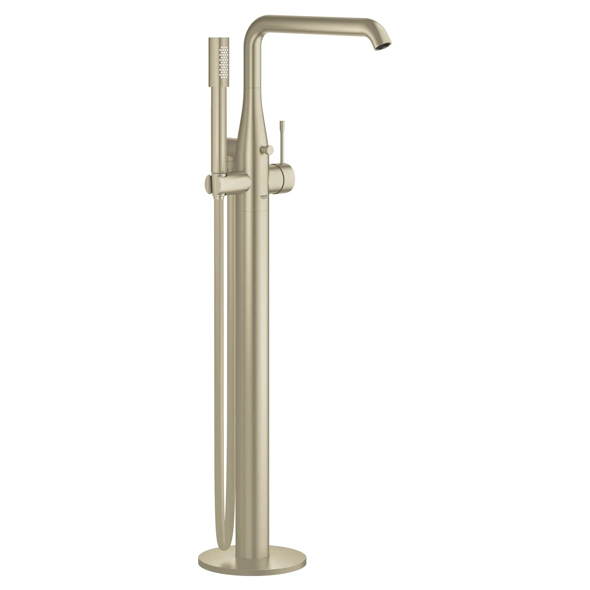 Robinet de baignoire autoportant à poignée simple avec douchette à 6,6 L/min (1,75 gpm) // NICKEL BROSSÉ INFINITYFINISH // 49474_23491ENA_0_CDNwebp.webp