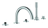 [25049003] 5-Hole 2-Handle Deck Mount Roman Tub Faucet with 1.75 GPM Hand Shower - GROHE StarLight Chrome