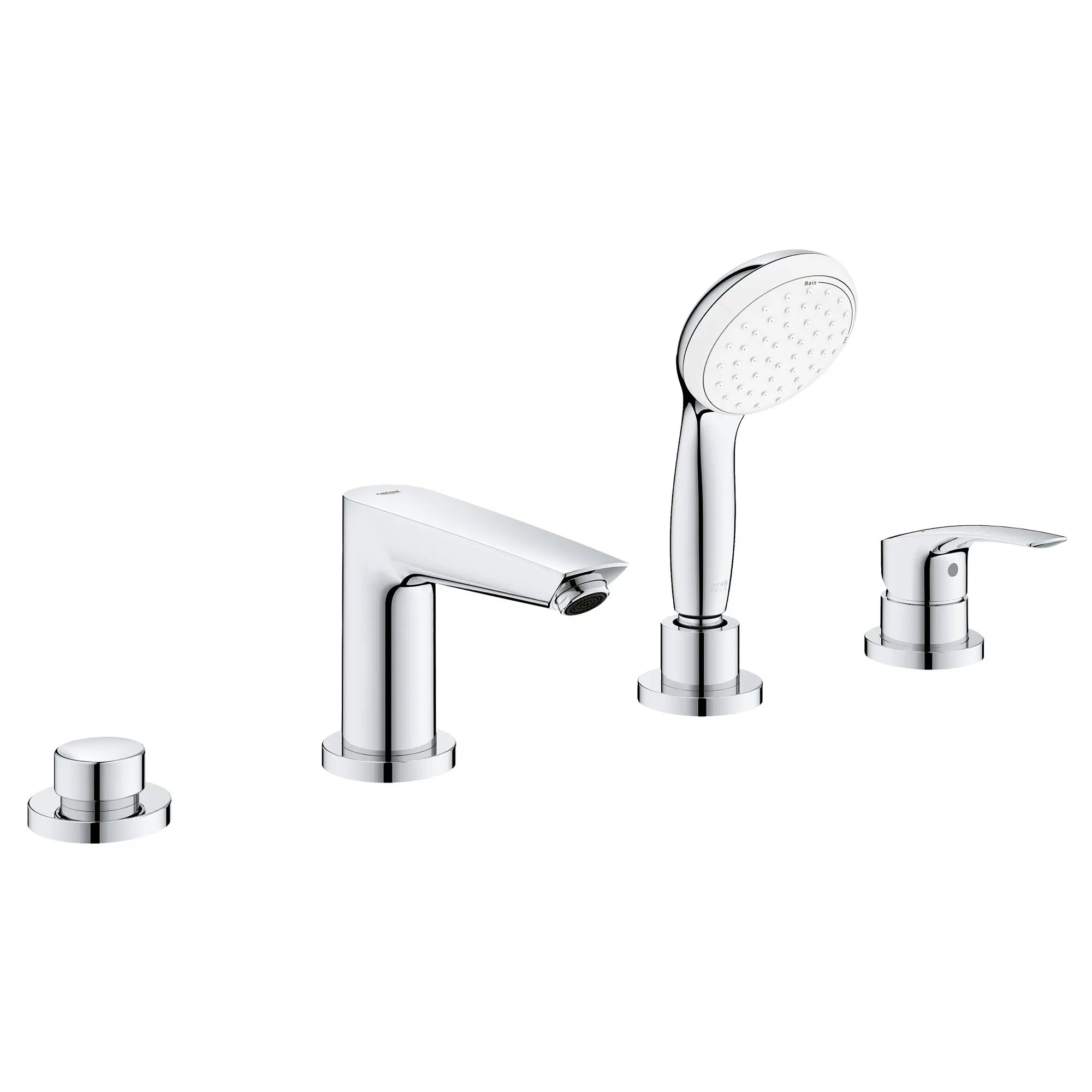 Robinet de baignoire Roman sur tablier à 4 trous, à levier unique et à douchette de 1,75 GPM // CHROME STARLIGHT GROHE // 50050_25245003_0_CDNwebp.webp