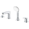 [25245003] 4-Hole Single Handle Deck Mount Roman Tub Faucet with 1.75 GPM (6.6 L/min) Hand Shower - GROHE StarLight Chrome