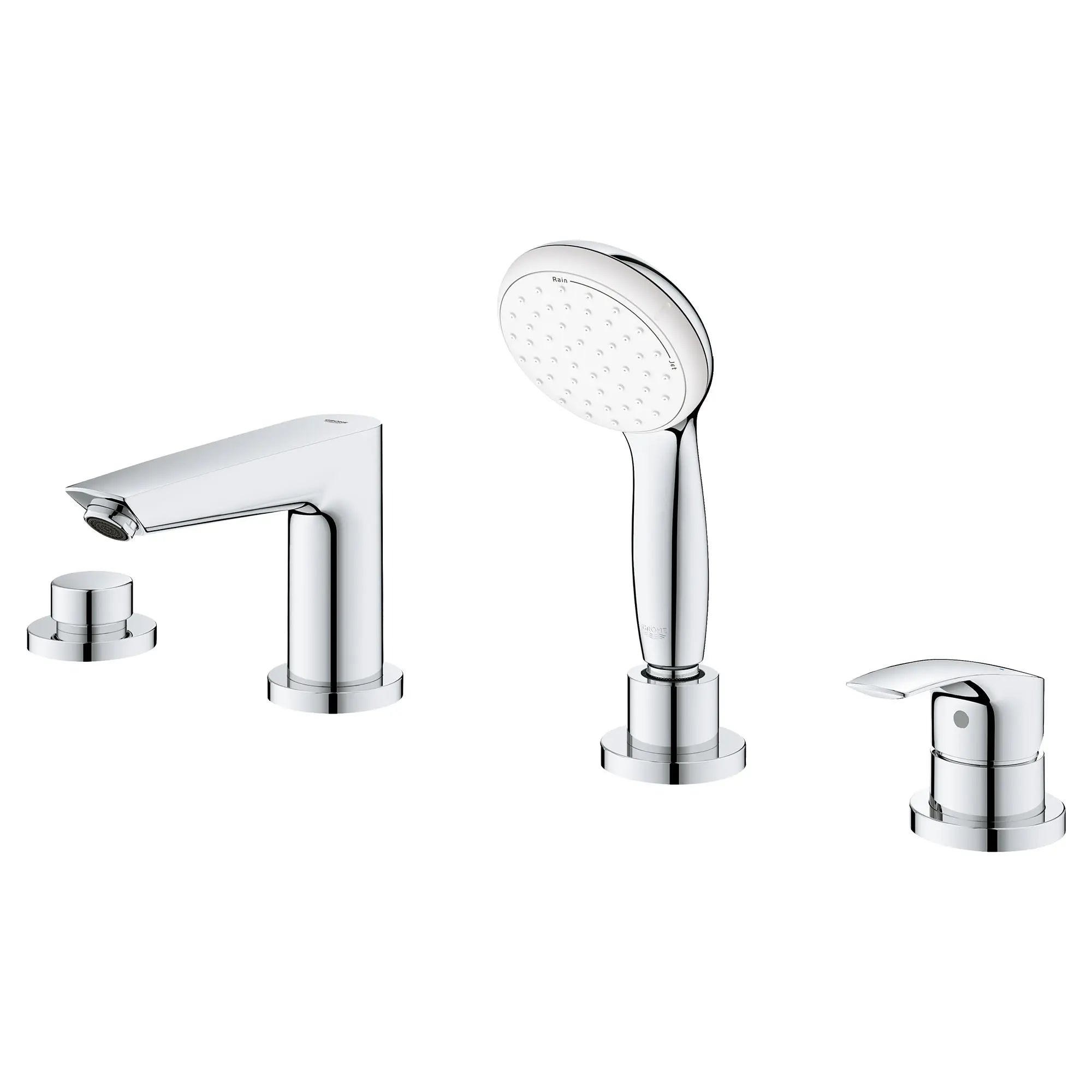 Robinet de baignoire Roman sur tablier à 4 trous, à levier unique et à douchette de 1,75 GPM // CHROME STARLIGHT GROHE // 50053_25245003_1_0_CDNwebp.webp