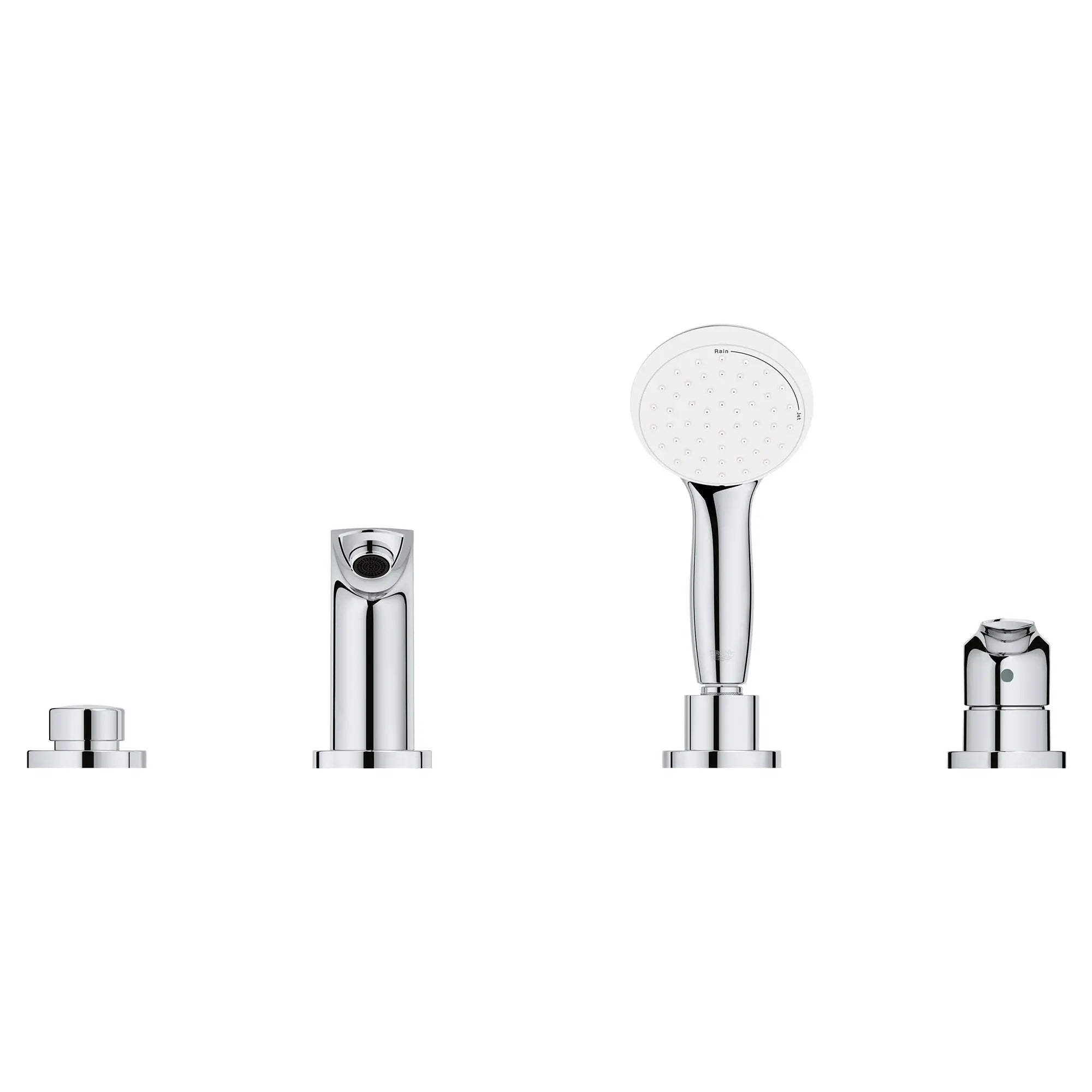 Robinet de baignoire Roman sur tablier à 4 trous, à levier unique et à douchette de 1,75 GPM // CHROME STARLIGHT GROHE // 50054_25245003_2_0_CDNwebp.webp