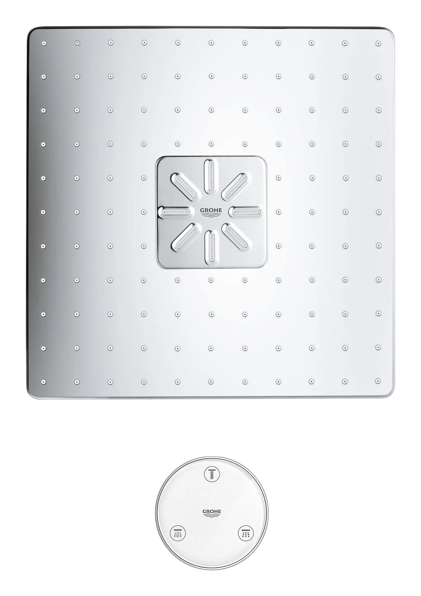 Pomme de douche avec télécommande, 12 po - 2 jets, 6,6 L/min (1,75 gpm) // CHROME STARLIGHT GROHE // 50983_26645000_0_CDNwebp.webp