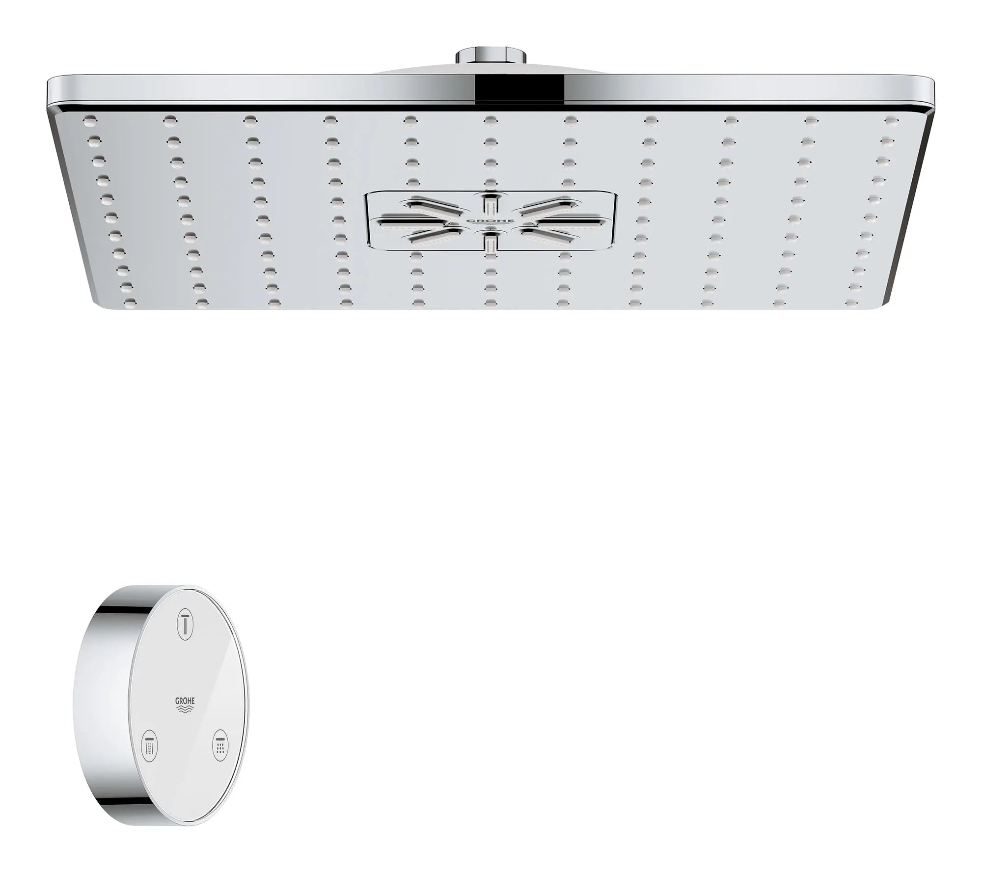 Pomme de douche avec télécommande, 12 po - 2 jets, 6,6 L/min (1,75 gpm) // CHROME STARLIGHT GROHE // 50984_26645000_2_0_CDNwebp.webp