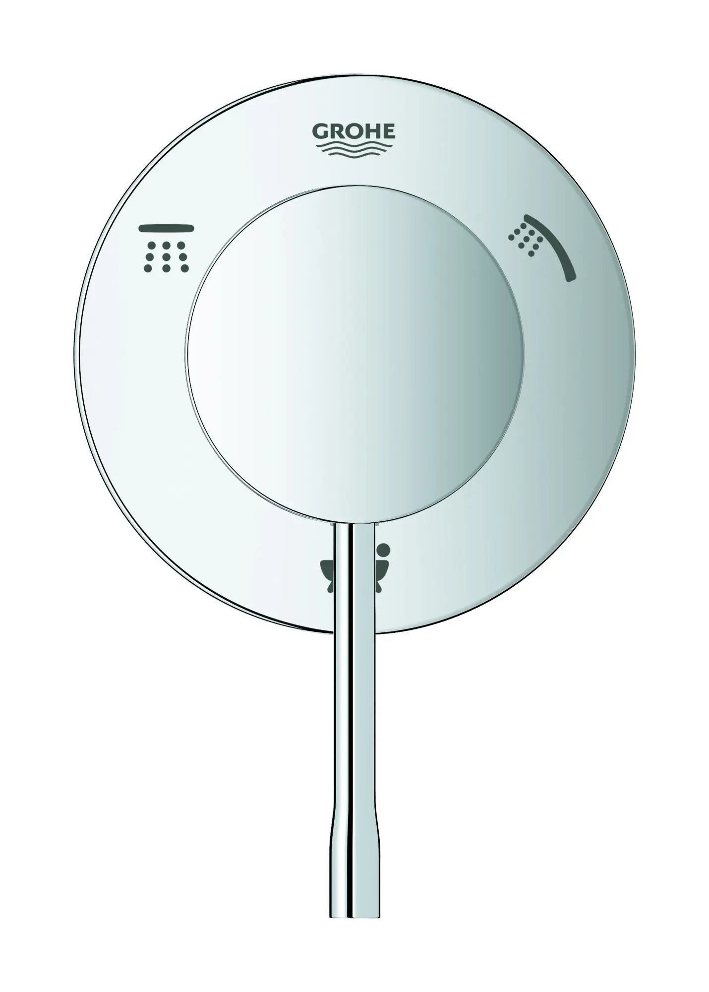 Essence Garniture d’inverseur à trois voies (pomme de douche / douchette / bec de bain) // CHROME STARLIGHT GROHE // 52319_29203001_0_CDNwebp.webp