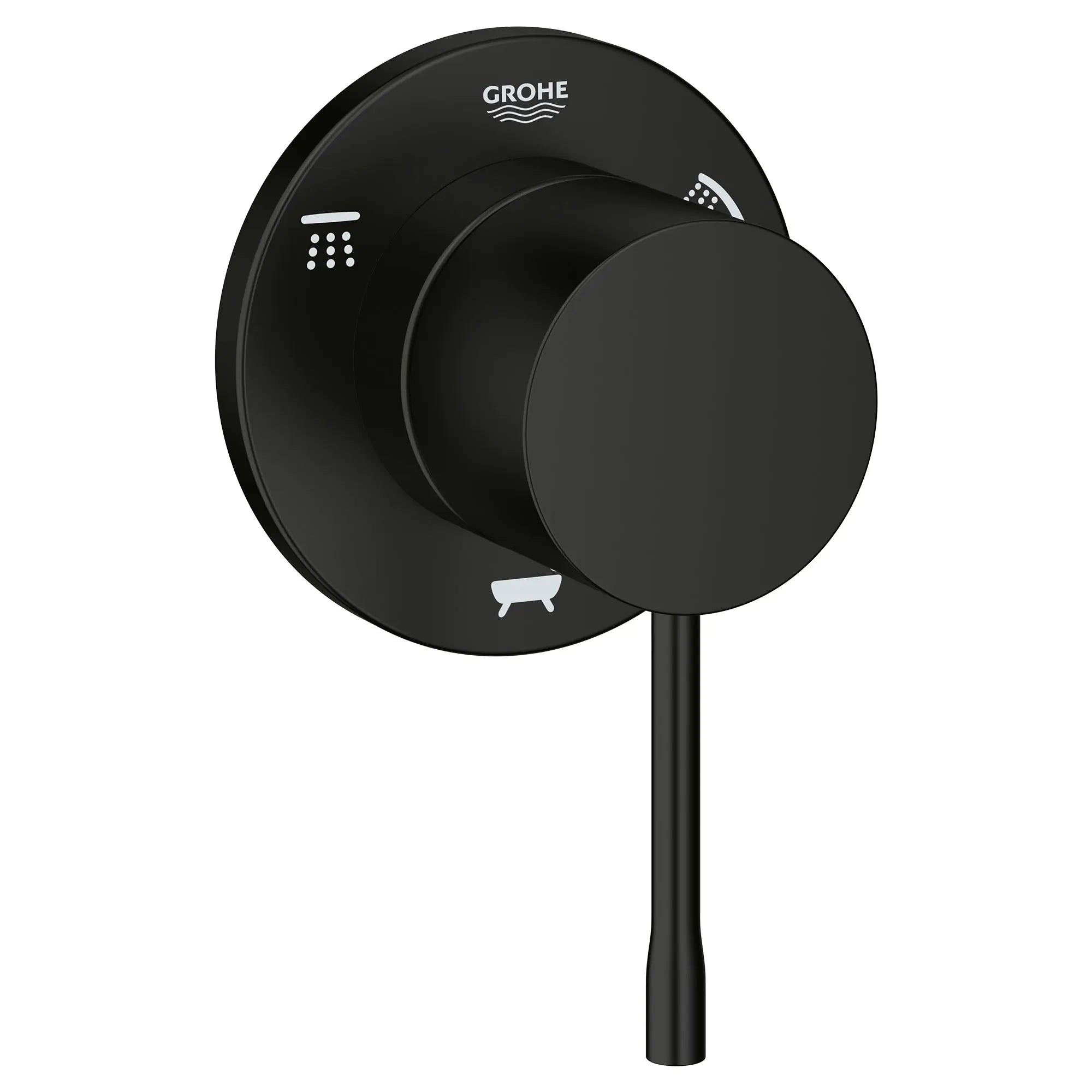 Essence Garniture d’inverseur à trois voies (pomme de douche / douchette / bec de bain) // NOIR MAT // 52327_292032431_0_CDNwebp.webp