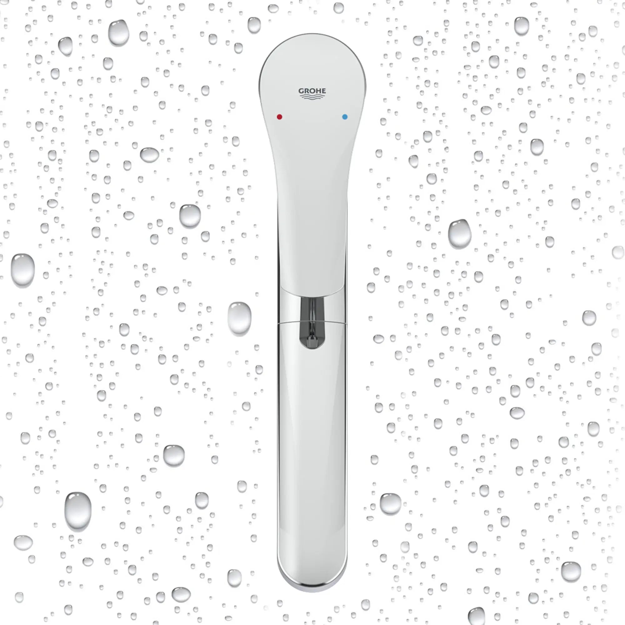 Robinet de cuisine amovible à pulvérisateur double et à poignée unique // CHROME STARLIGHT GROHE // 53101_30306001_Top_Droplets_Pullout_0_CDNwebp.webp