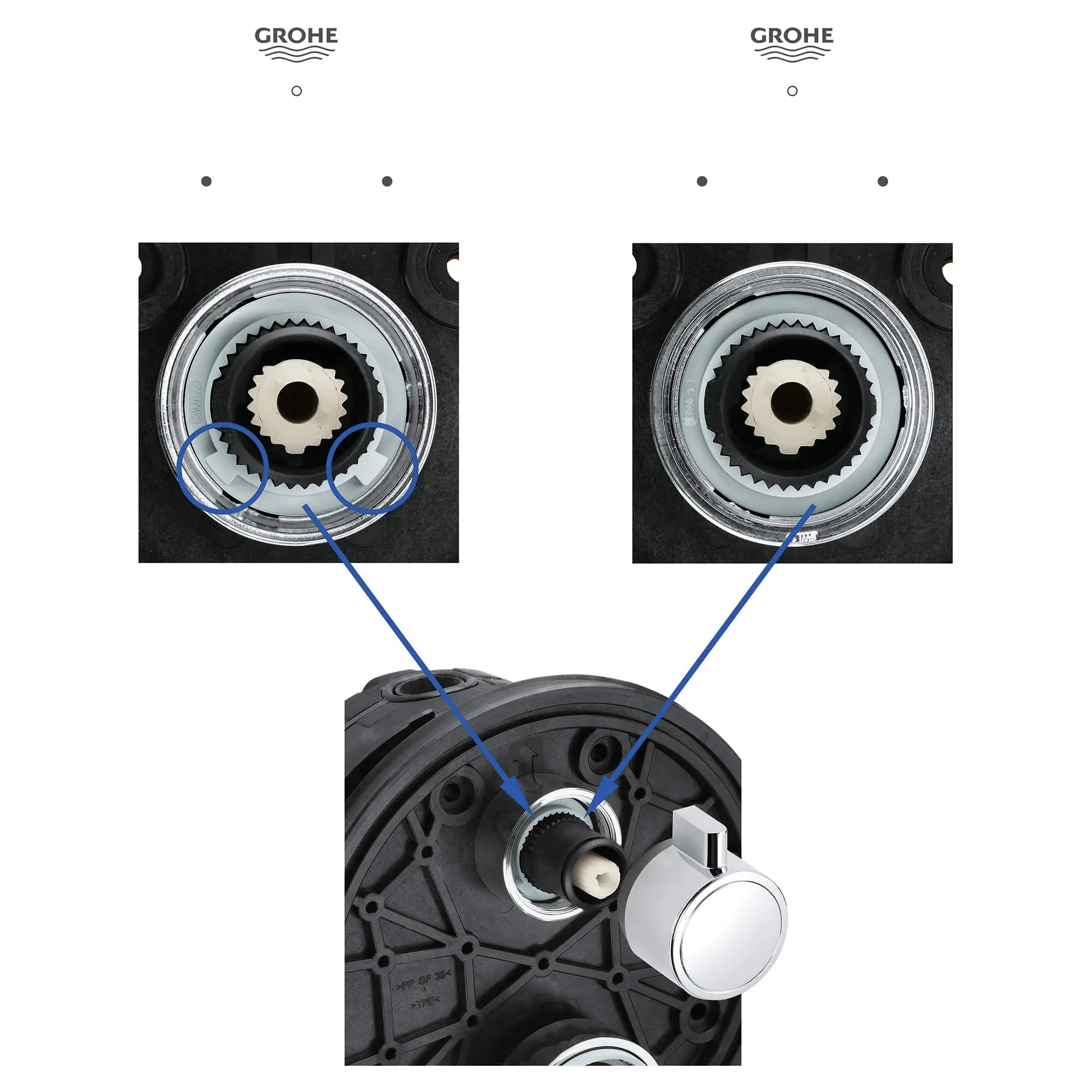 Bague de butée Aquadimmer en option pour deux sorties partagées // CHROME STARLIGHT GROHE // 531_14060000-aquadimmer-stop-ring-for-shared-function-enviro-2_0_CDNwebp.webp