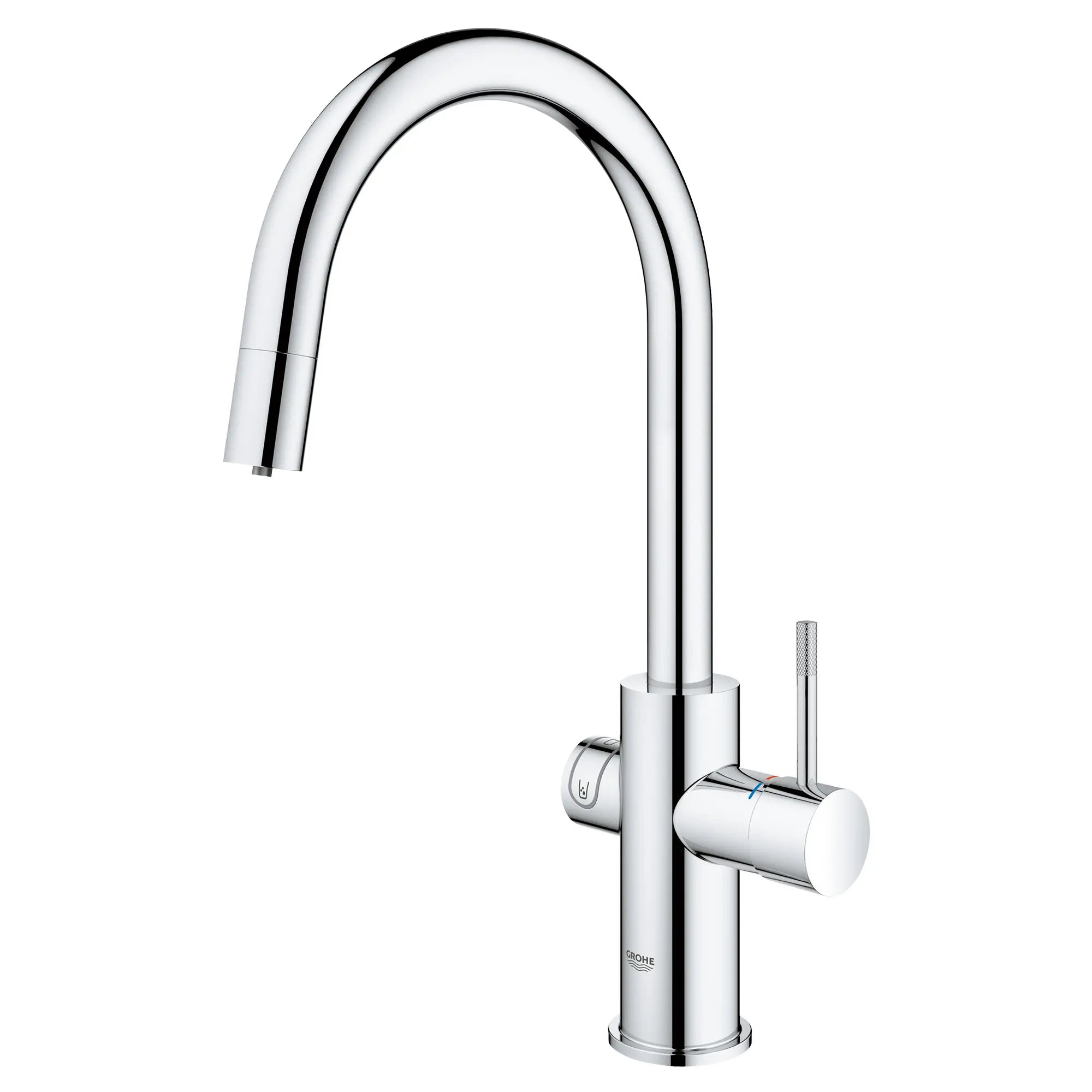 Robinet de cuisine monocommande, tête de pulvérisation coulissante avec eau réfrigérée et pétillante 6,6 L/min (1,75 gpm) // CHROME STARLIGHT GROHE // 53527_31251002_1_0_CDNwebp.webp