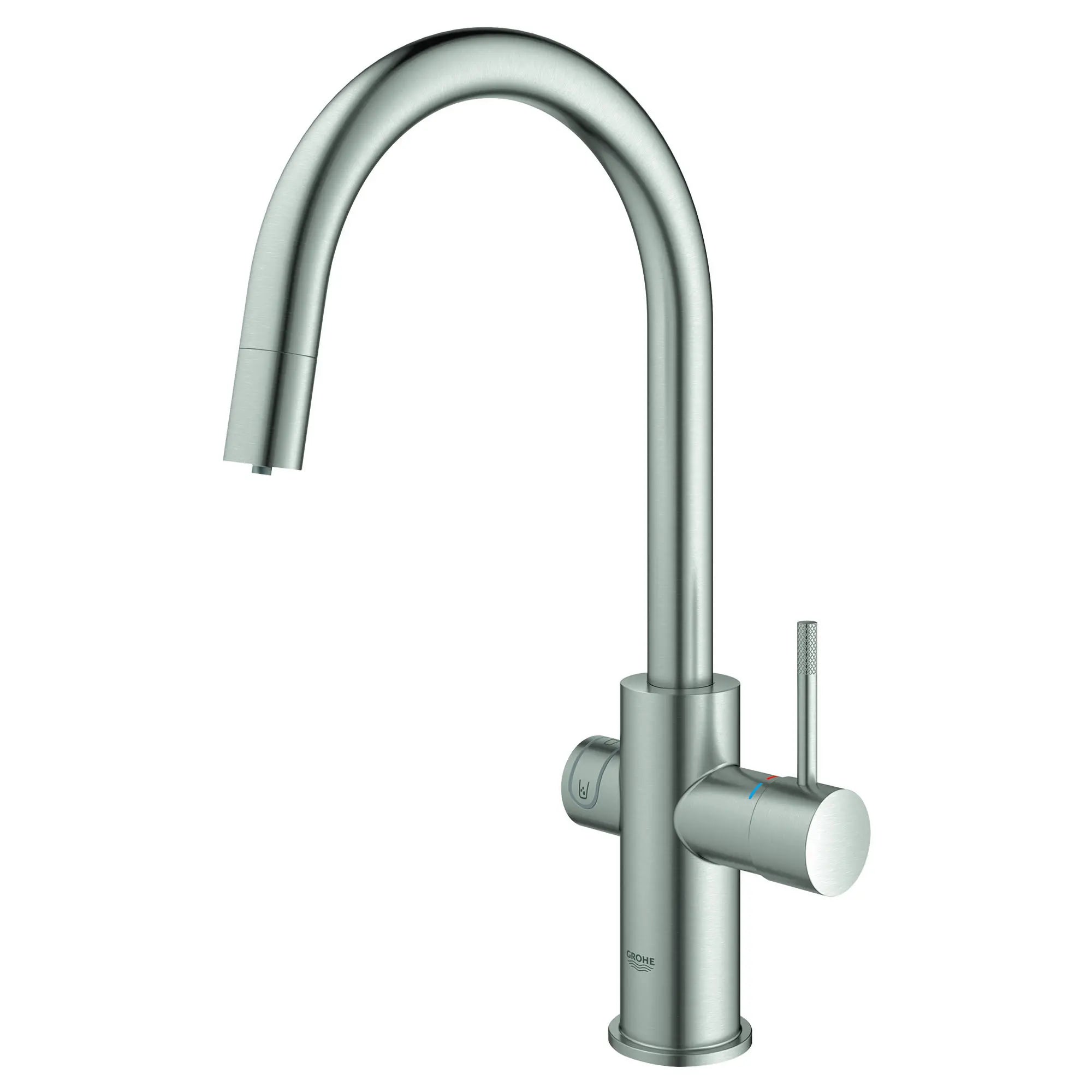 Robinet de cuisine monocommande, tête de pulvérisation coulissante avec eau réfrigérée et pétillante 6,6 L/min (1,75 gpm) // SUPERACIER INFINITYFINISH // 53531_31251DC2_1_0_CDNwebp.webp