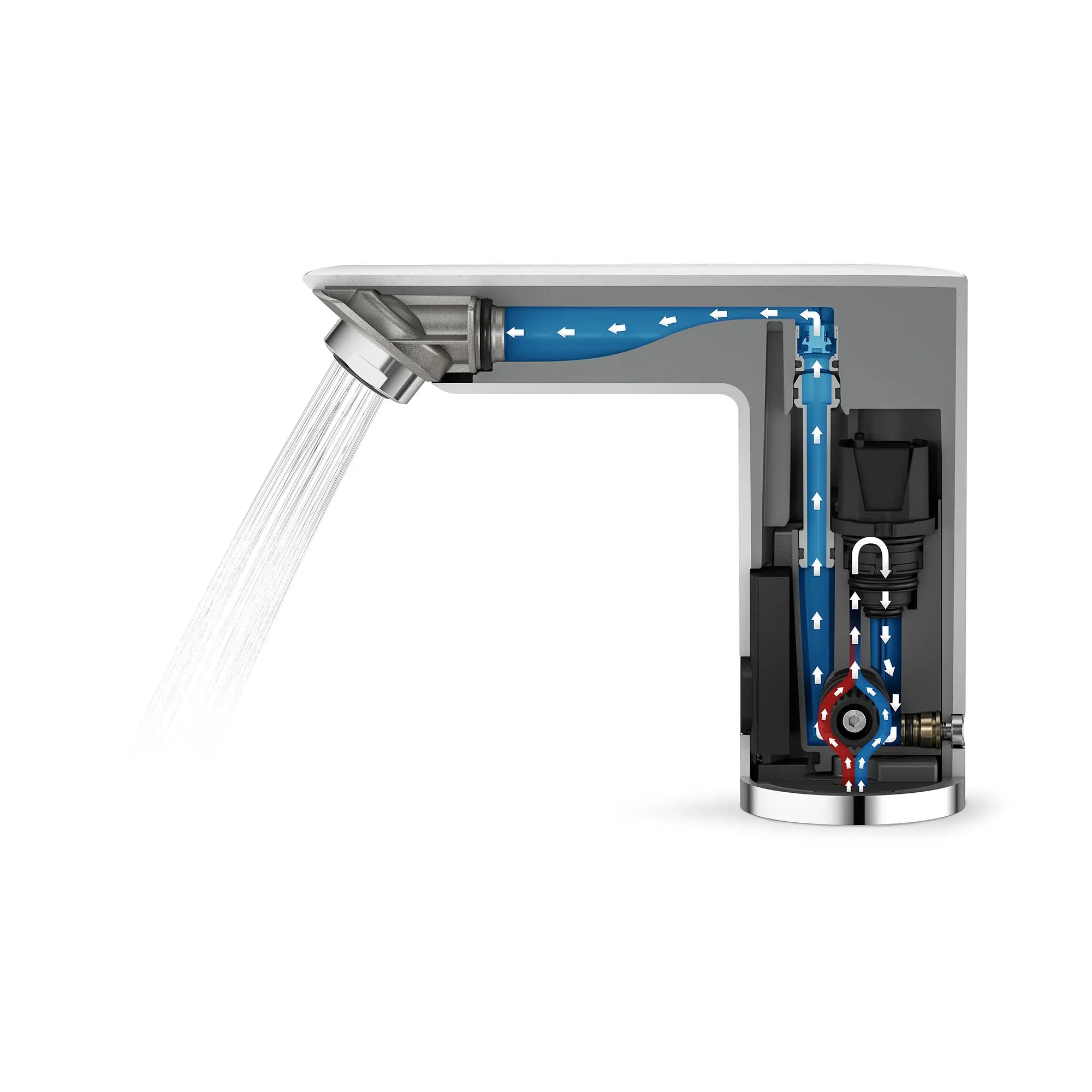 Robinet électronique sans contact avec levier de réglage de température, fonctionnement par pile // CHROME STARLIGHT GROHE // 54430_36467000_36469000_0_CDNwebp.webp