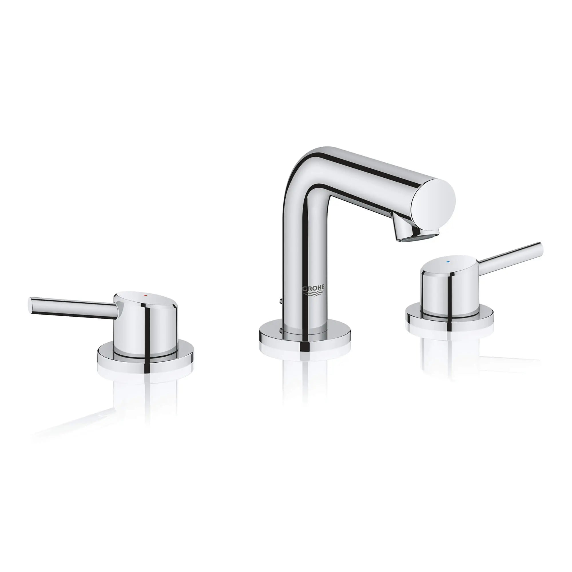 Robinet de salle de bain, 8 po, à deux poignées, taille P, 4,5 L/min (1,2 gpm) // CHROME STARLIGHT GROHE // 583_20572001-8-inch-widespread-two-handle-bathroom-faucet-enviro-1_0_CDNwebp.webp