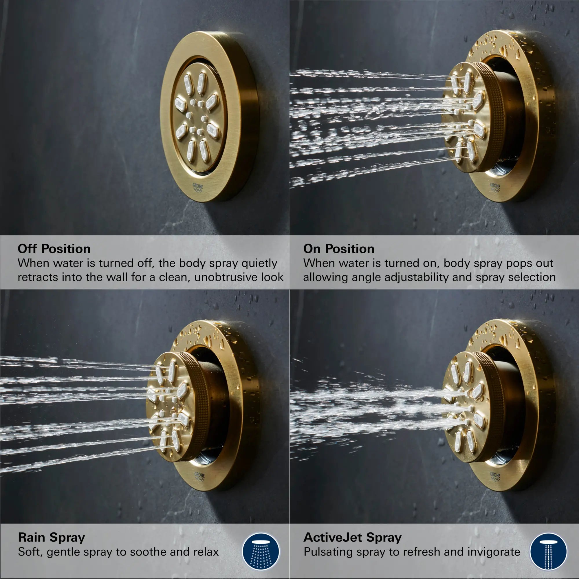 Douchette latérale - 2 jets, 0,9 gpm // CHROME STARLIGHT GROHE // 68440_GROHE_Rainshower_Aqua_Body_Sprays_Round_26744_0_Infographics_3_0_CDNwebp.webp