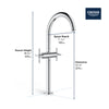 [21046003] Single Hole Two-Handle Deck Mount Vessel Sink Faucet 1.2 GPM - GROHE StarLight Chrome