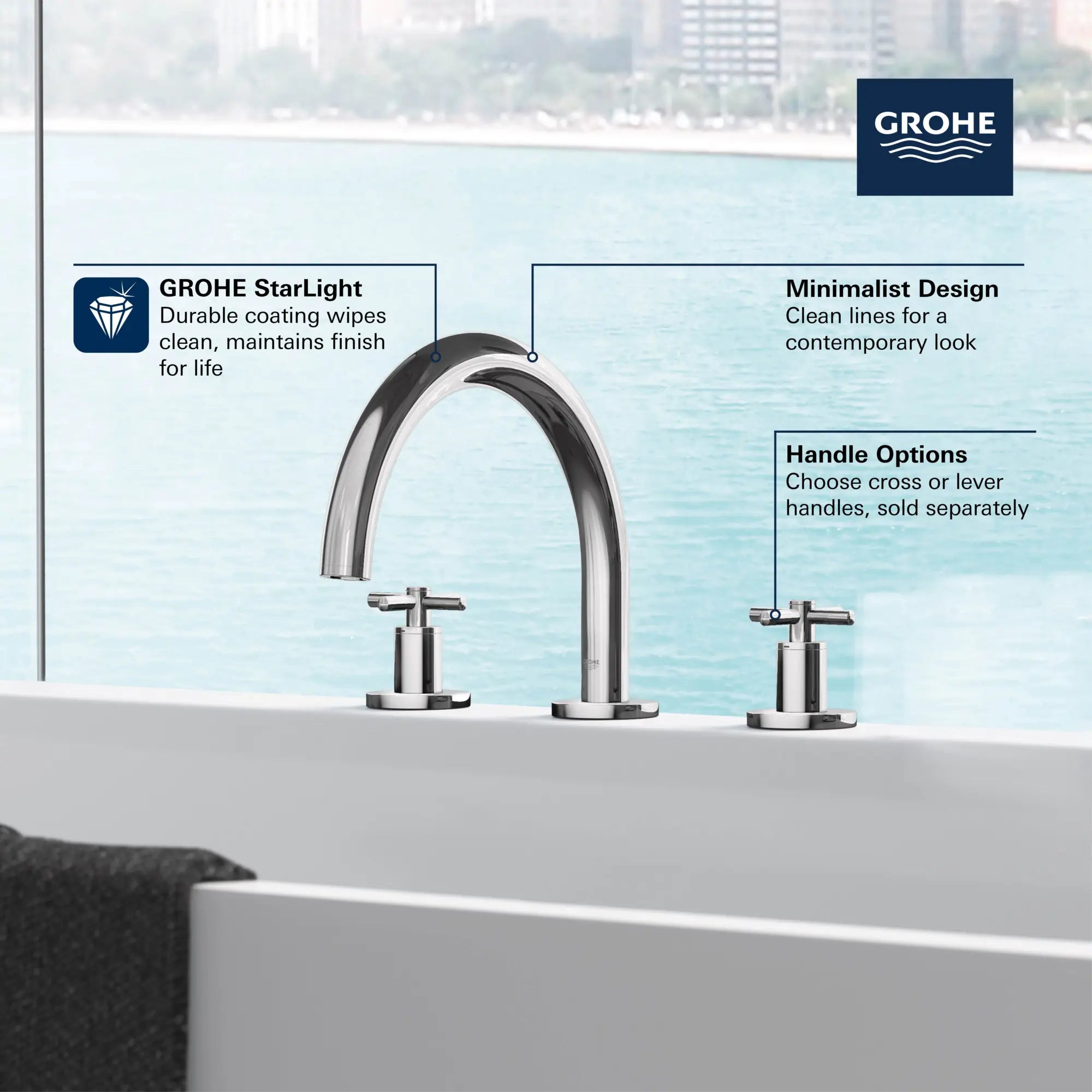 Robinet de bain // CHROME STARLIGHT GROHE // 68467_GROHE_Atrio_Bath_3-Hole_TubFiller_25048_3_Infographics_1_0_CDNwebp.webp