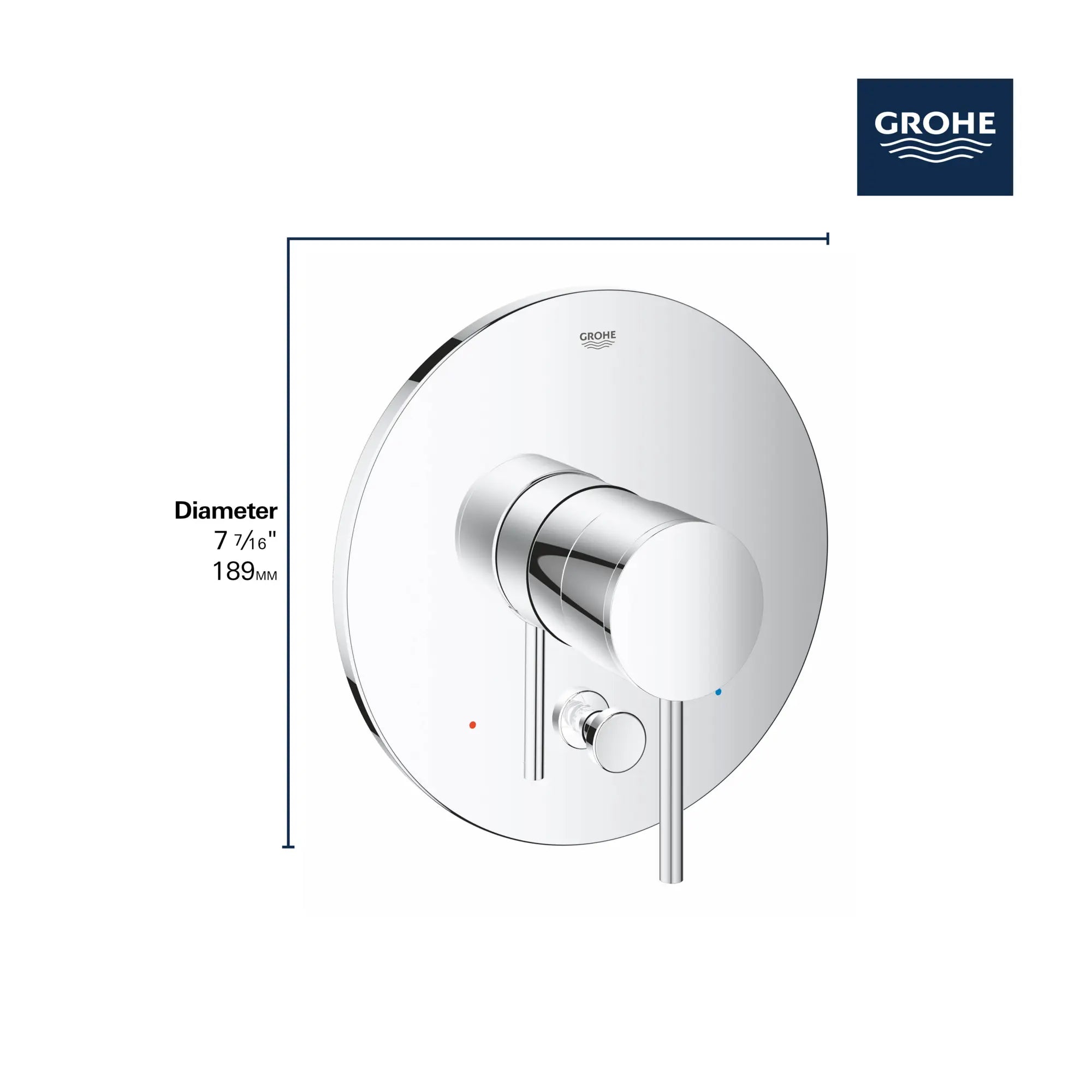 Garniture d’obturateur régulateur de pression avec inverseur // CHROME STARLIGHT GROHE // 68486_GROHE_Atrio_Trims_19867_3_Infographics_2_0_CDNwebp.webp