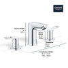 [20225001] 8-Inch Widespread 2-Handle M-Size Bathroom Faucet, 1.2 GPM (4.5 L/min) - GROHE StarLight Chrome
