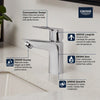 [23084001] Single Hole Single-Handle S-Size Bathroom Faucet, 1.2 GPM (4.5 L/min) - GROHE StarLight Chrome