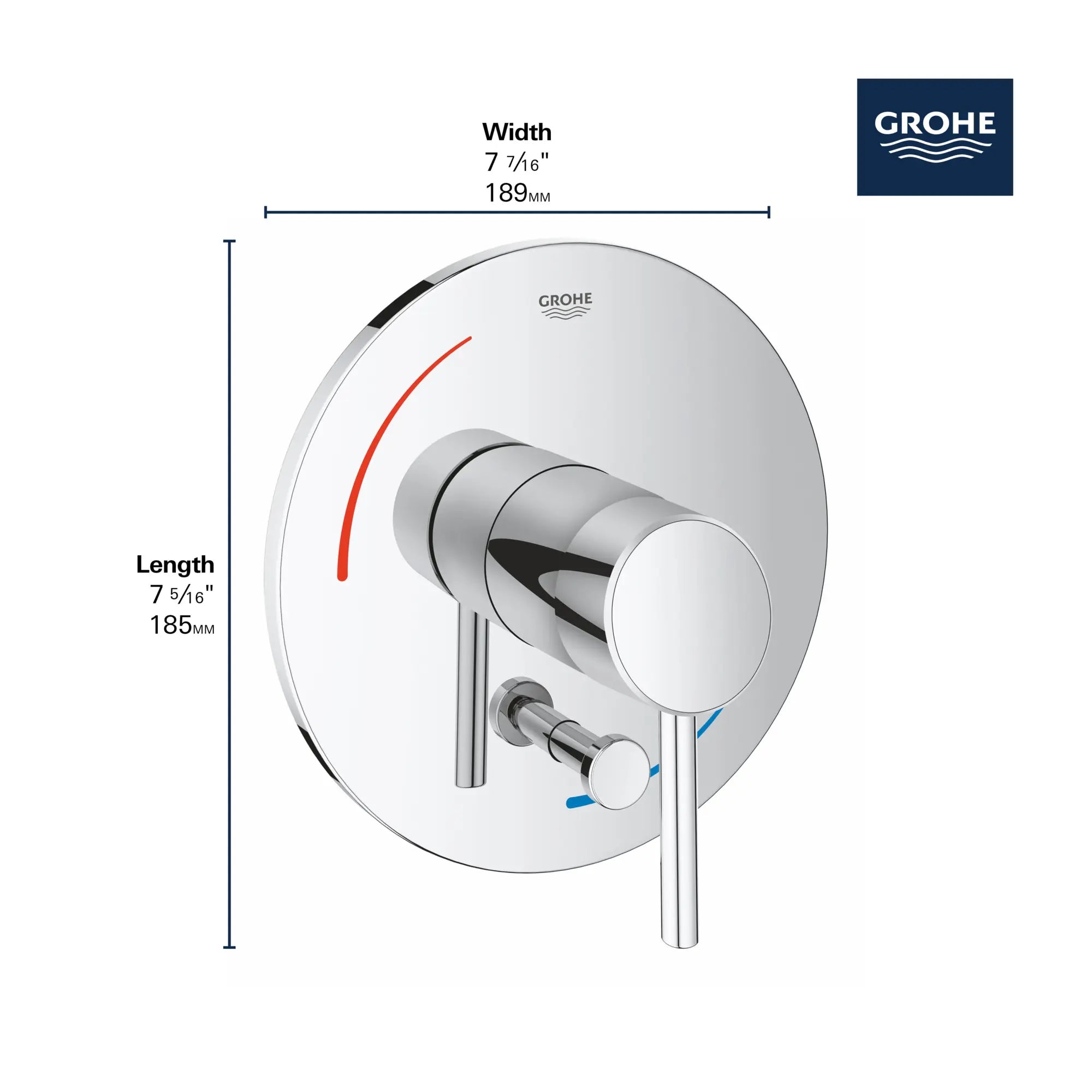 Garniture d’obturateur régulateur de pression avec inverseur // CHROME STARLIGHT GROHE // 68559_GROHE_Concetto_Bath_PBV_Trims_29102_1_Infographics_2_0_CDNwebp.webp
