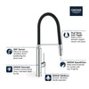 [31492000] Concetto Single-Handle Semi-Pro Dual Spray Kitchen Faucet 1.75 GPM (6.6 L/min) - GROHE StarLight Chrome